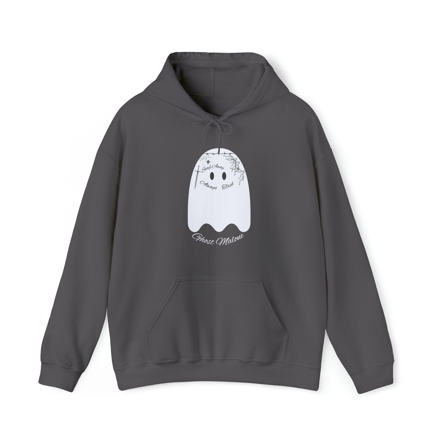 Ghost Malone Hooded Sweatshirt - Unique Tattooed Ghost Design