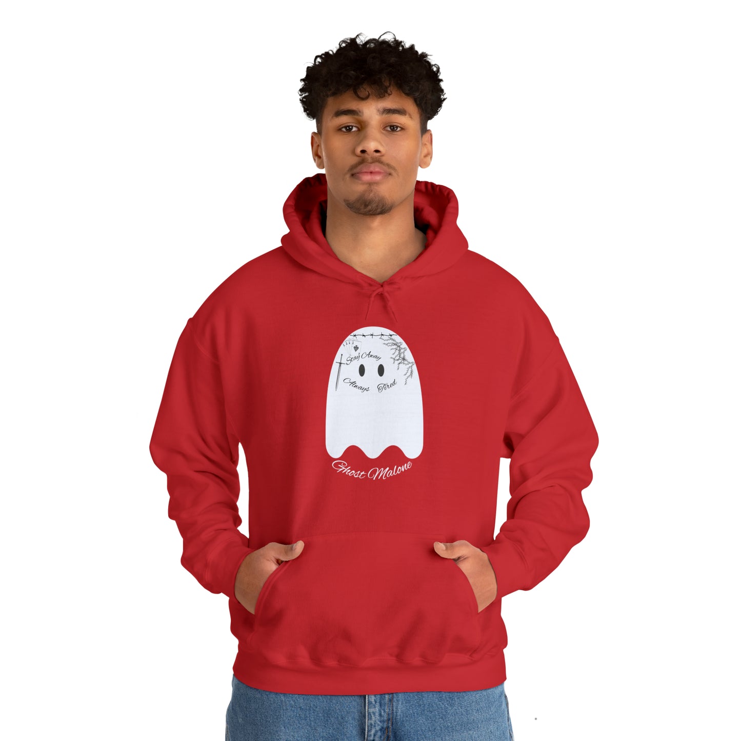 Ghost Malone Hooded Sweatshirt - Unique Tattooed Ghost Design