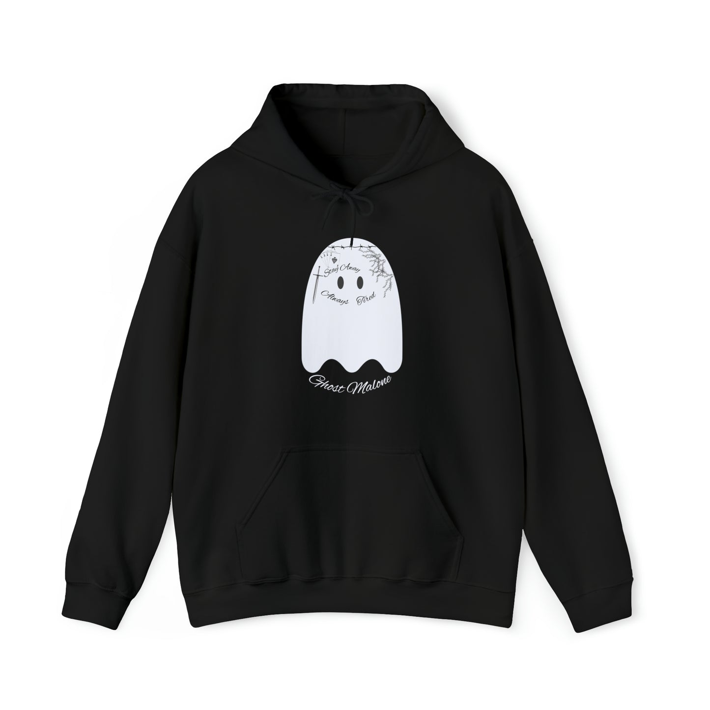 Ghost Malone Hooded Sweatshirt - Unique Tattooed Ghost Design