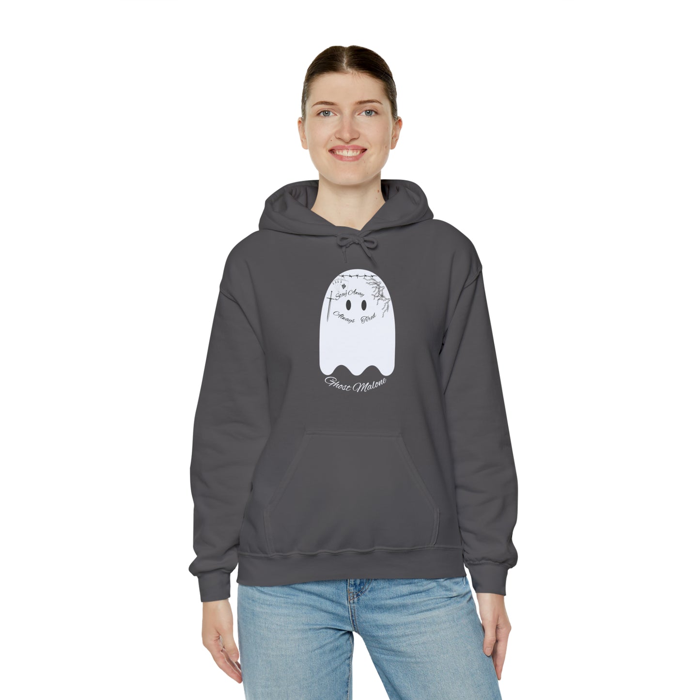 Ghost Malone Hooded Sweatshirt - Unique Tattooed Ghost Design
