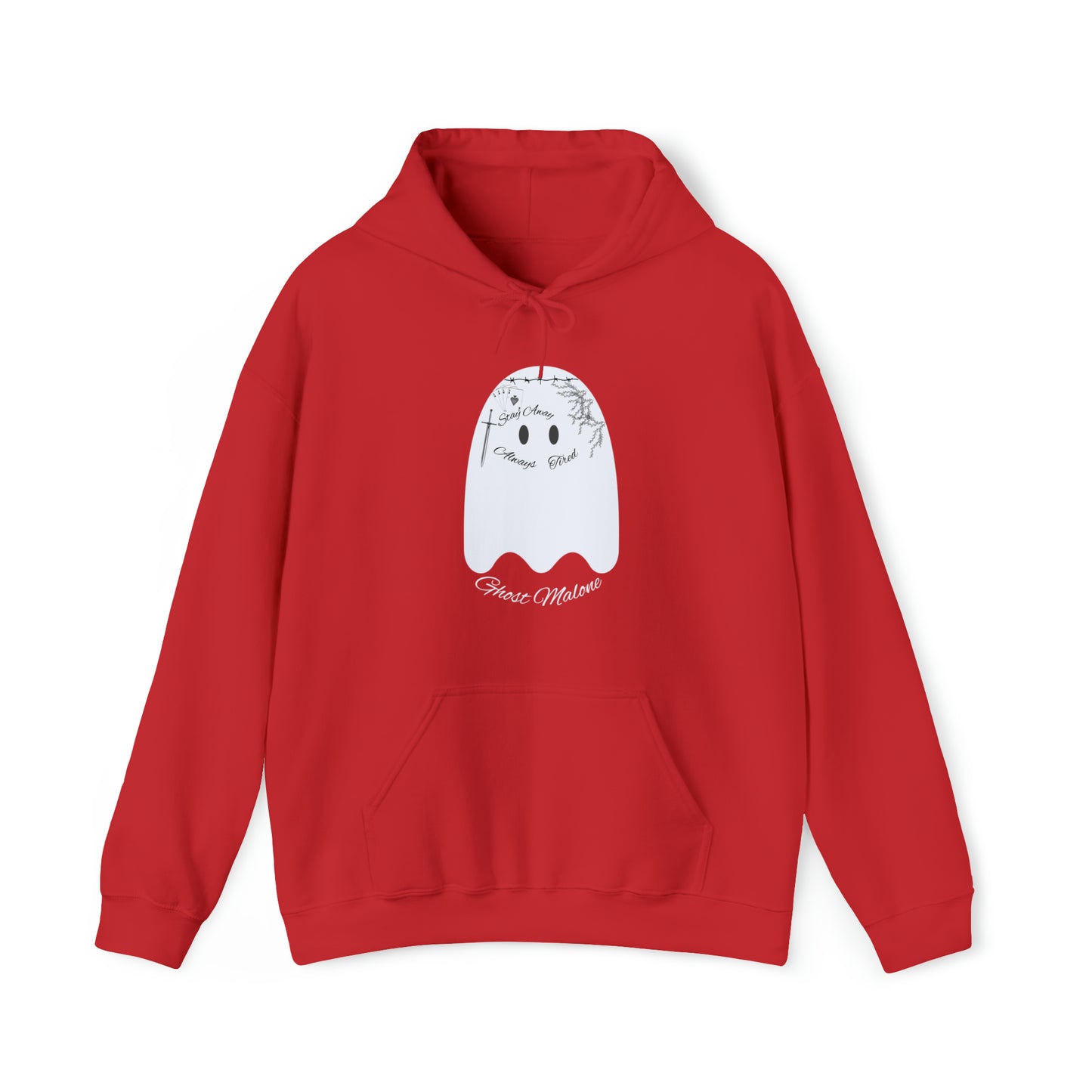 Ghost Malone Hooded Sweatshirt - Unique Tattooed Ghost Design