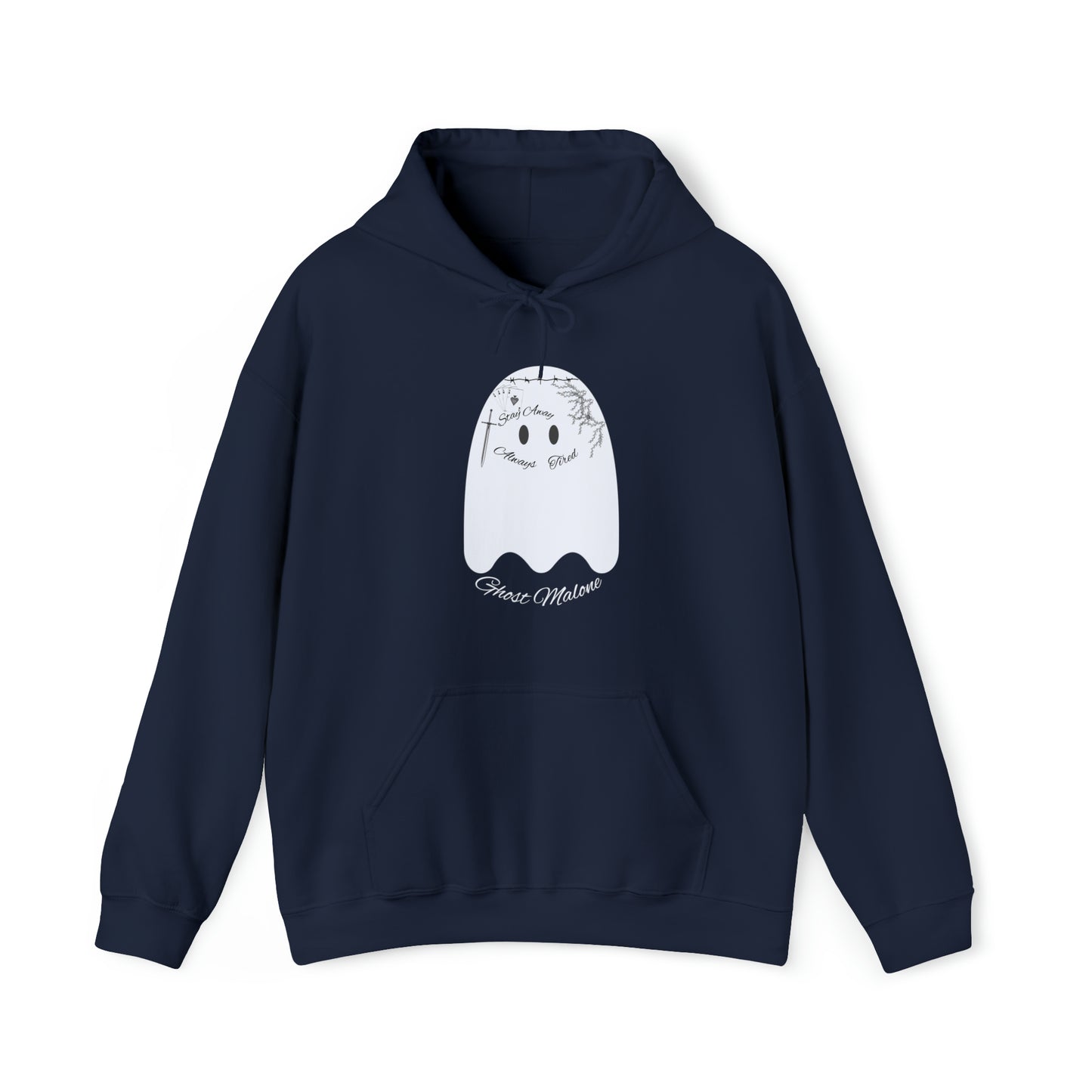Ghost Malone Hooded Sweatshirt - Unique Tattooed Ghost Design