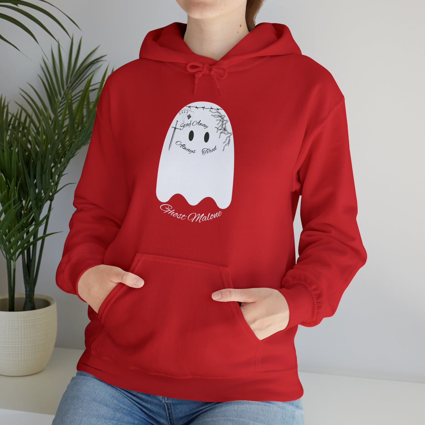Ghost Malone Hooded Sweatshirt - Unique Tattooed Ghost Design