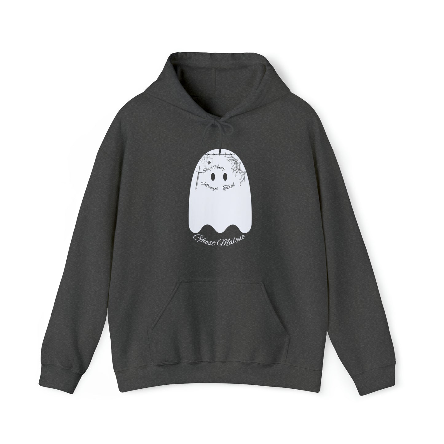 Ghost Malone Hooded Sweatshirt - Unique Tattooed Ghost Design