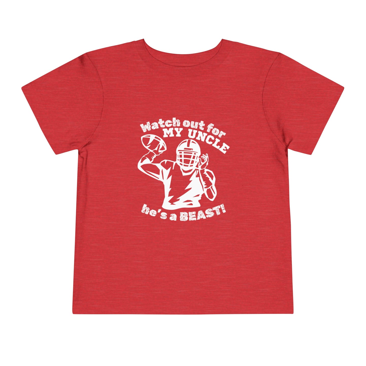 Watch out for My Uncle, He's a Beast! - Toddler Short Sleeve Football Fan T-shirt: Unleash the Spirit