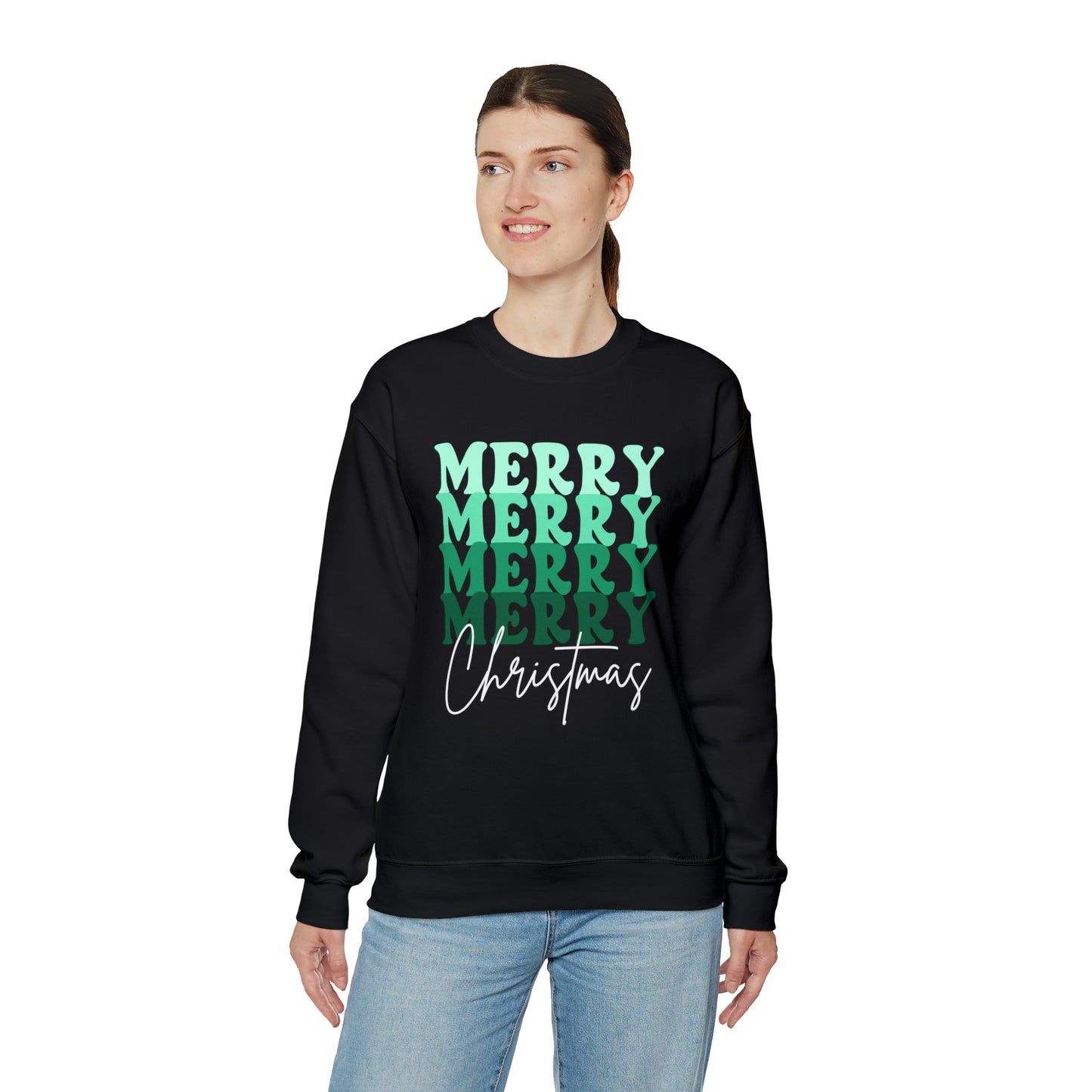 Merry Christmas - Crewneck Sweatshirt - Christmas Retro Bright Design