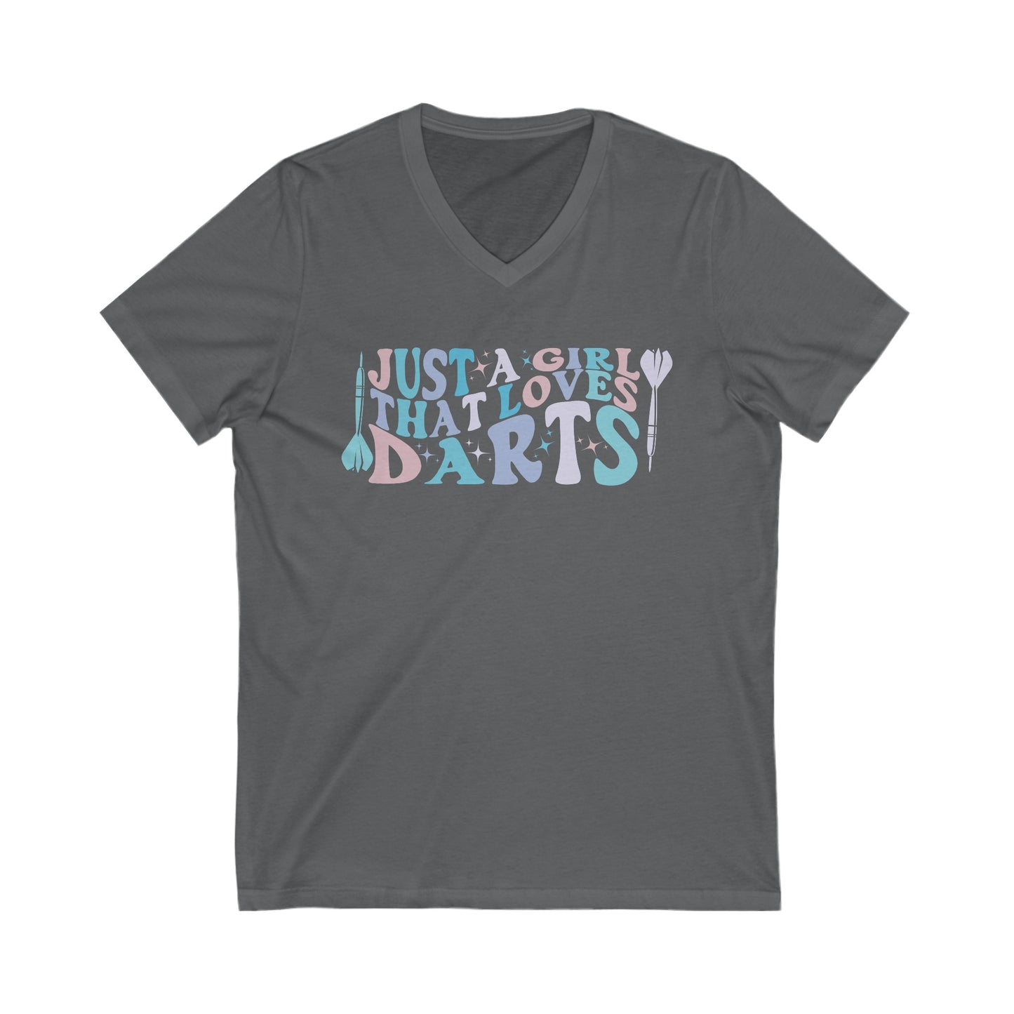 Just a Girl Who Loves Darts - Jersey Short Sleeve V-Neck Tee