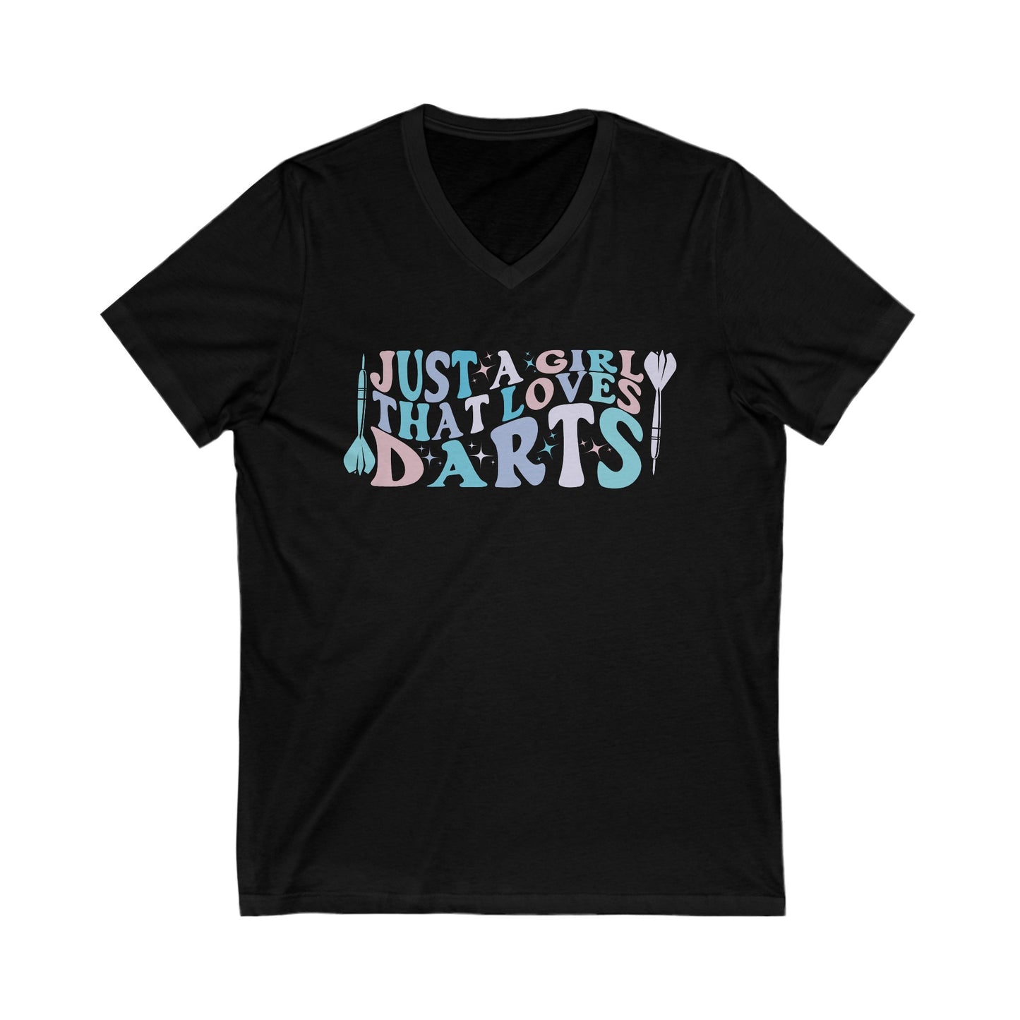 Just a Girl Who Loves Darts - Jersey Short Sleeve V-Neck Tee