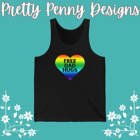 Free Dad Hugs - Celebrate Pride - Unisex Jersey Tank - Multiple Color Options