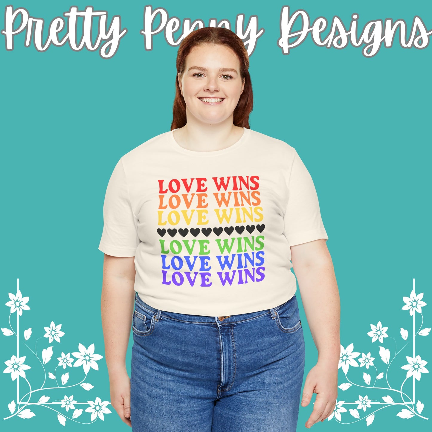 Love Wins - Jersey Short Sleeve Tee - Celebrate Pride - Express Delivery!