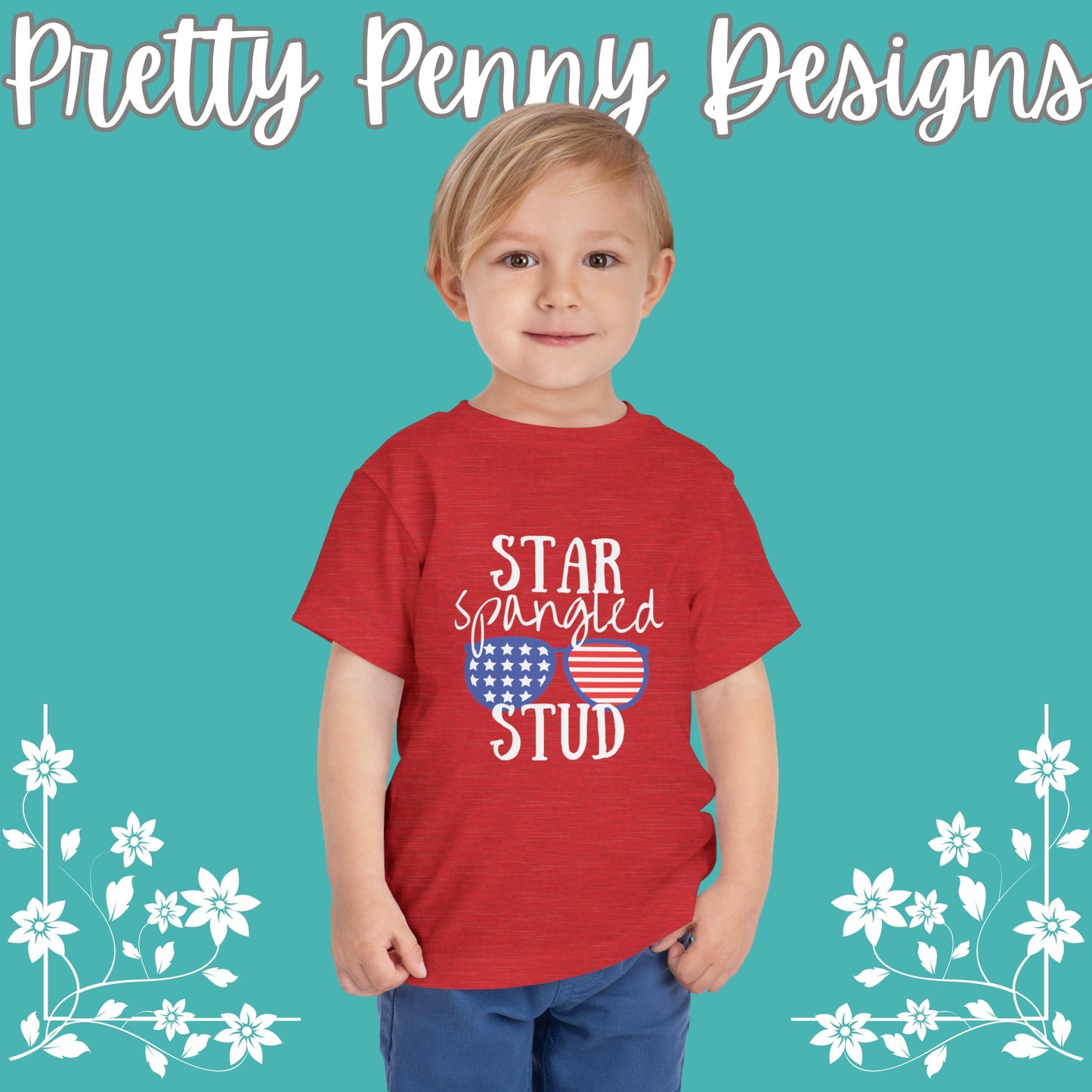 Star Spangled Stud - July 4th - Toddler Short Sleeve Tee