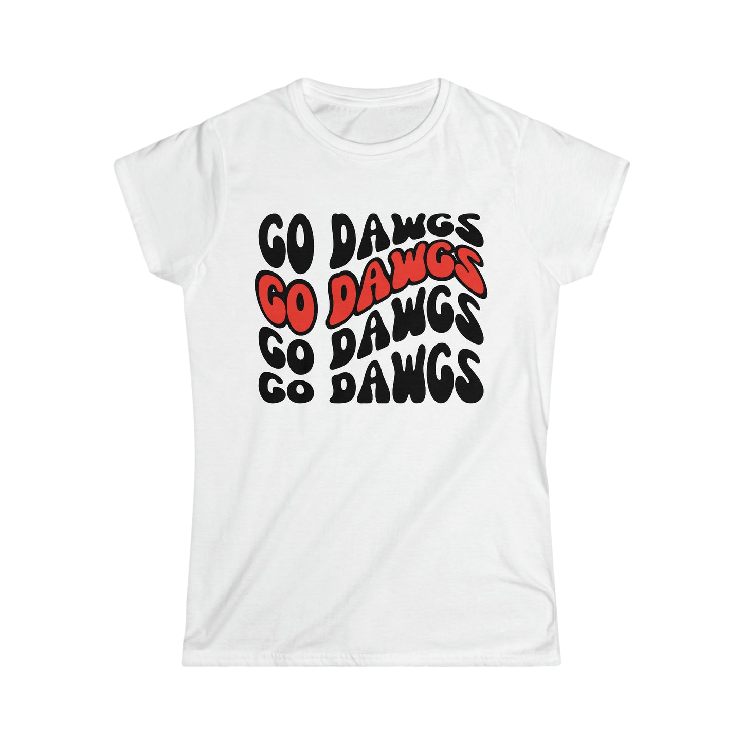 UGA Bulldogs 'Go Dawgs' Tee - Georgia Bulldogs Football Fan Shirt - College Sports Apparel - Red and Black