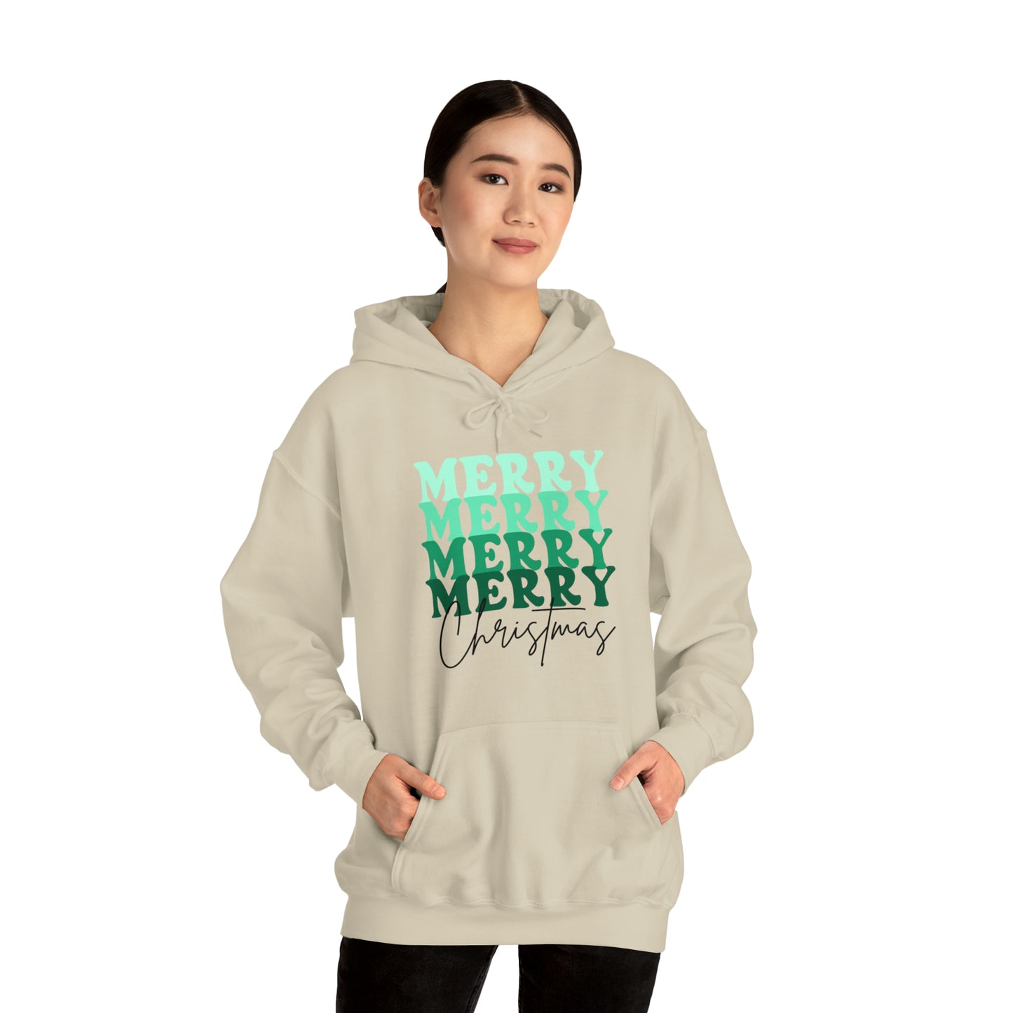 Merry Christmas - Hooded Sweatshirt - Retro Christmas Design