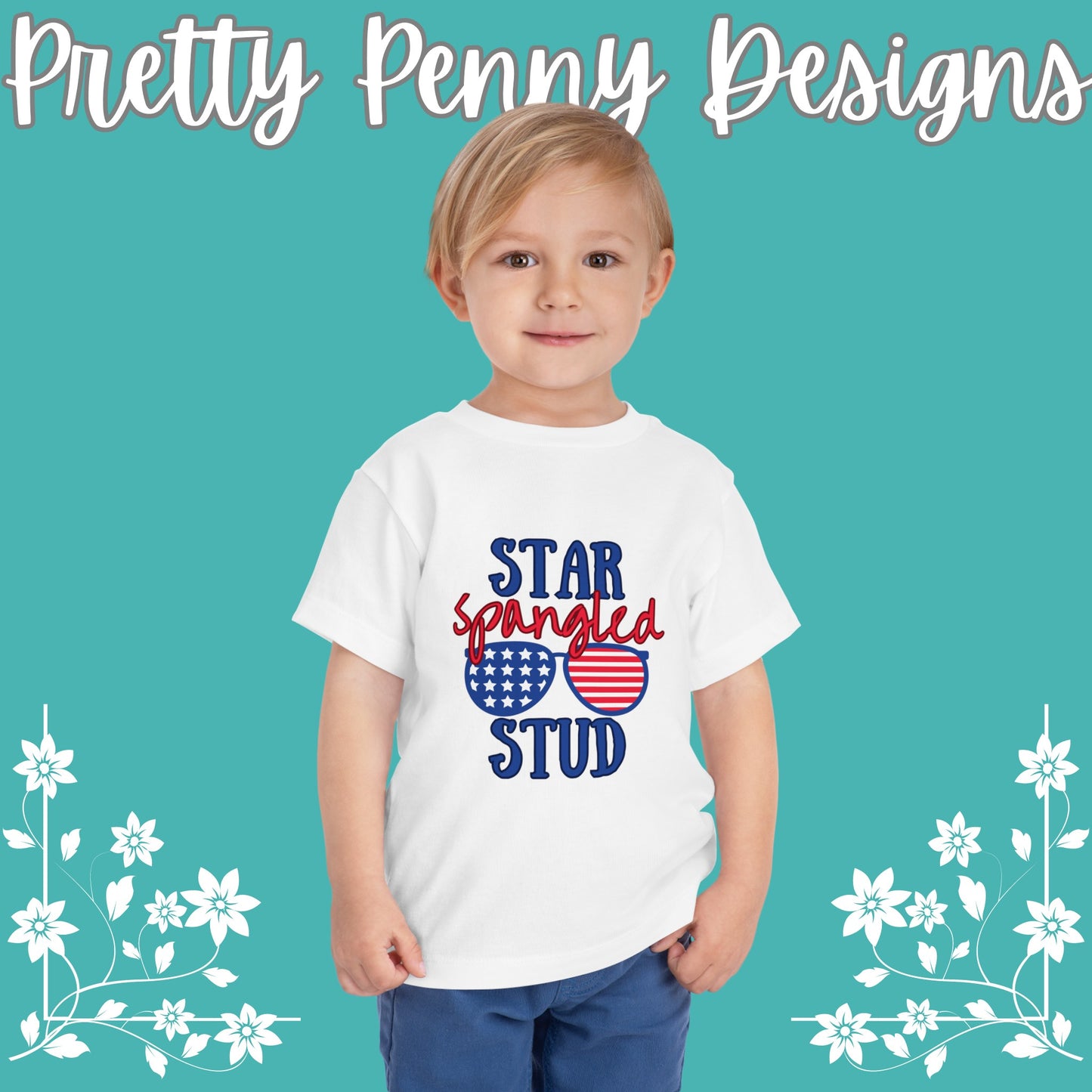 Star Spangled Stud - July 4th - Toddler Short Sleeve Tee