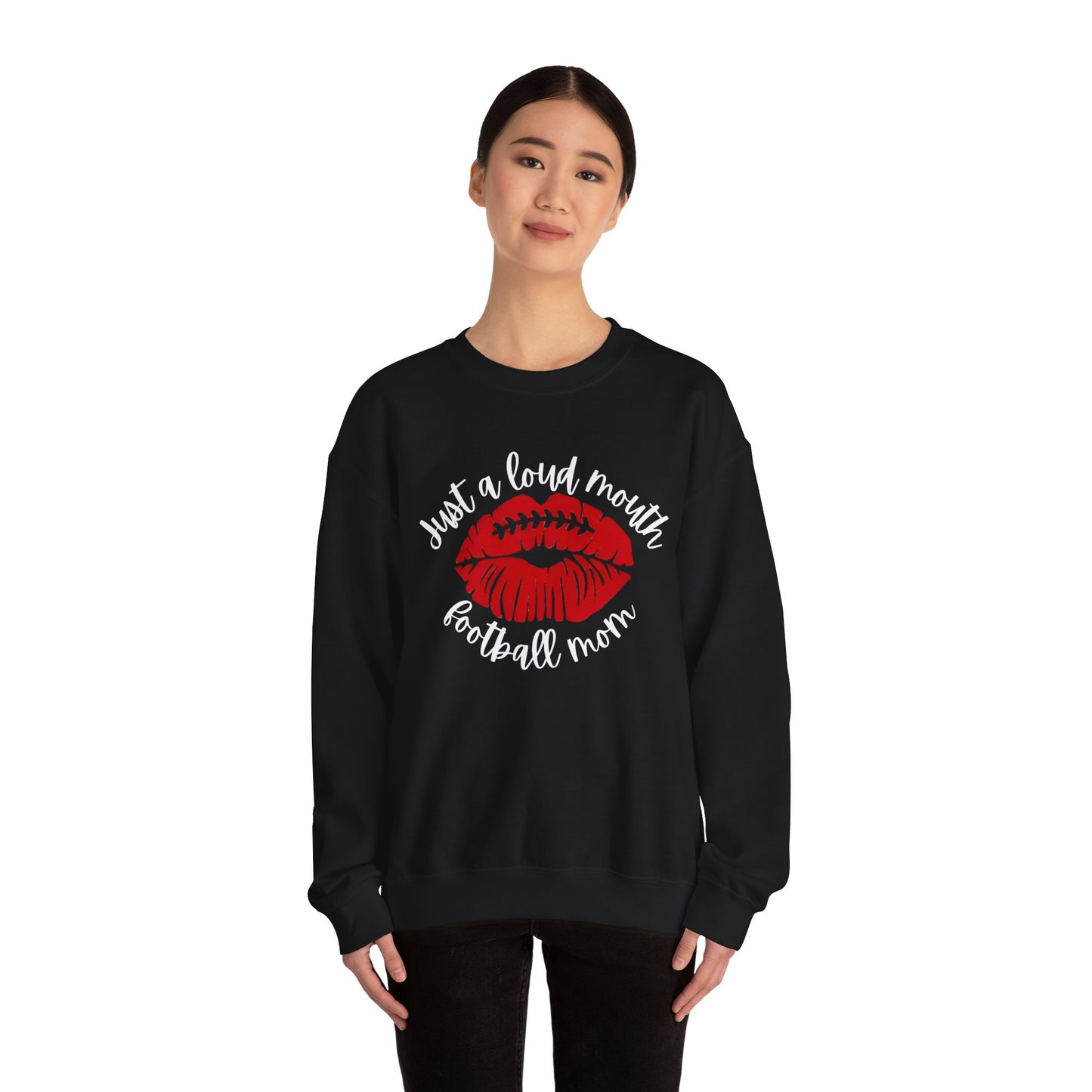 Just a Loud Mouth Football Mom - Heavy Blend™ Hooded Sweatshirt: Embrace the Spirit