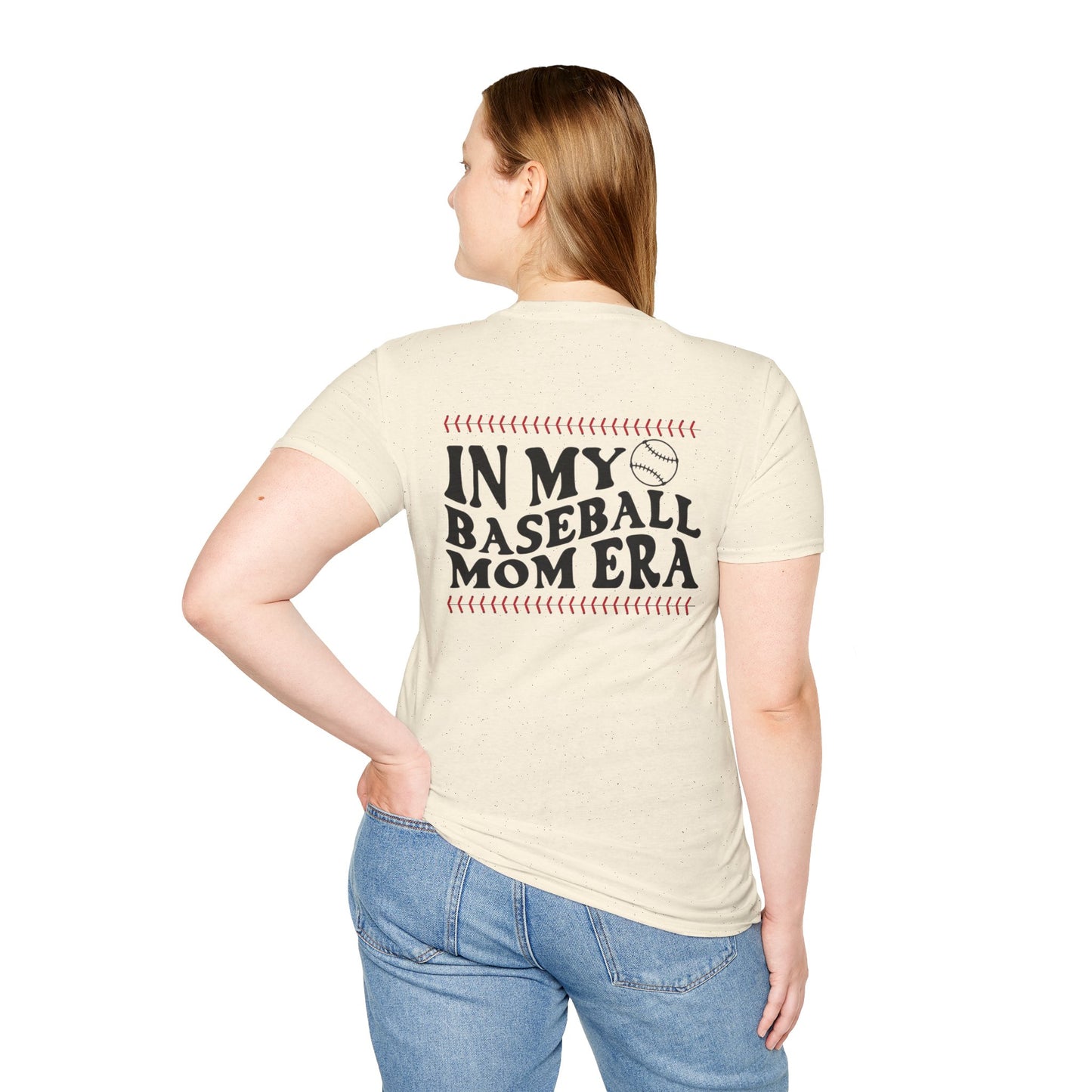 In My Baseball Mom Era - Baseball Mom Shirt: Swing into Style - Softstyle T-Shirt