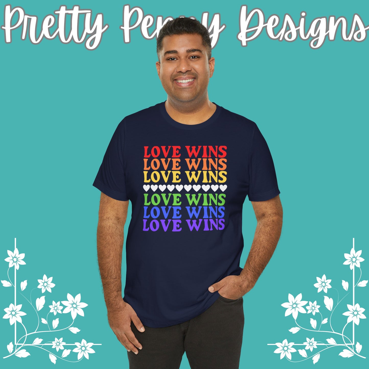 Love Wins - Jersey Short Sleeve Tee - Celebrate Pride - Express Delivery!