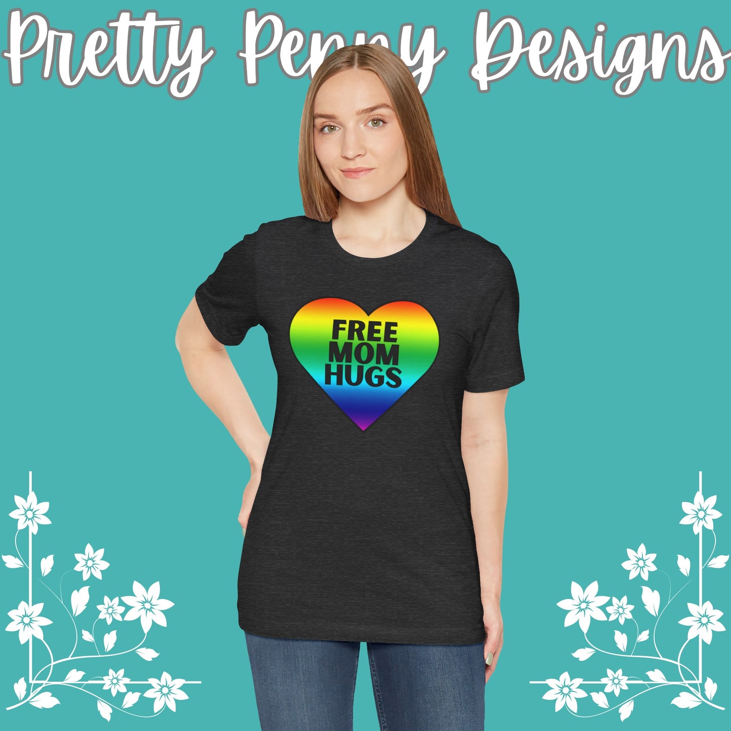 Free Mom Hugs - Jersey Short Sleeve Tee - Celebrate Pride - Express Delivery!