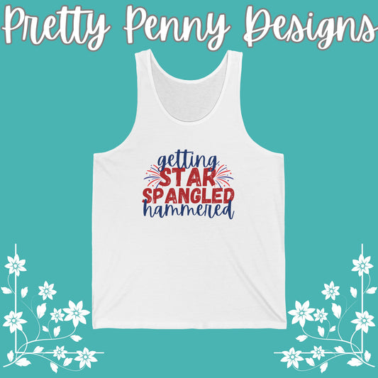 Getting Star Spangled Hammered - July 4th - Women's Jersey Tank - Multiple Color Options