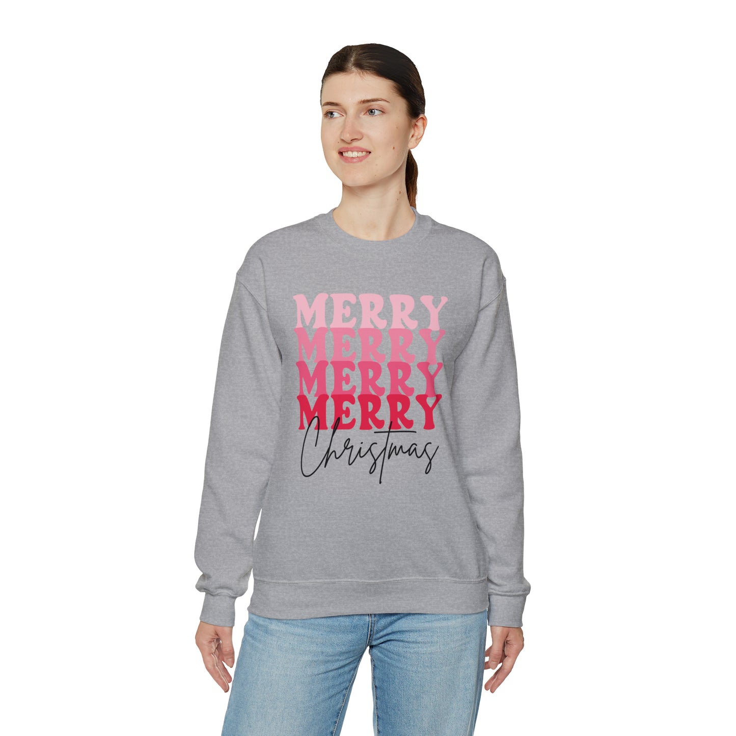 Merry Christmas - Crewneck Sweatshirt - Christmas Retro Bright Design