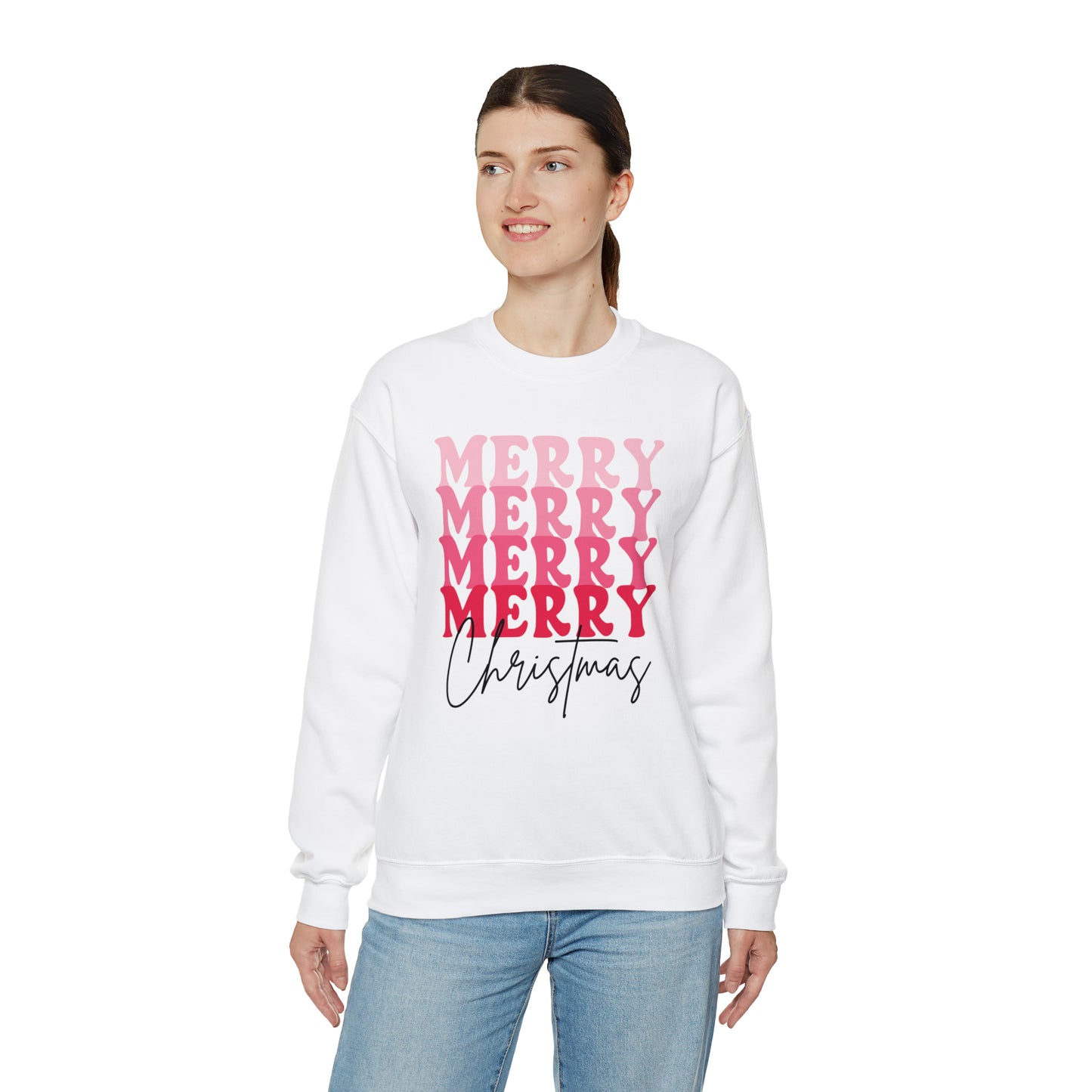 Merry Christmas - Crewneck Sweatshirt - Christmas Retro Bright Design