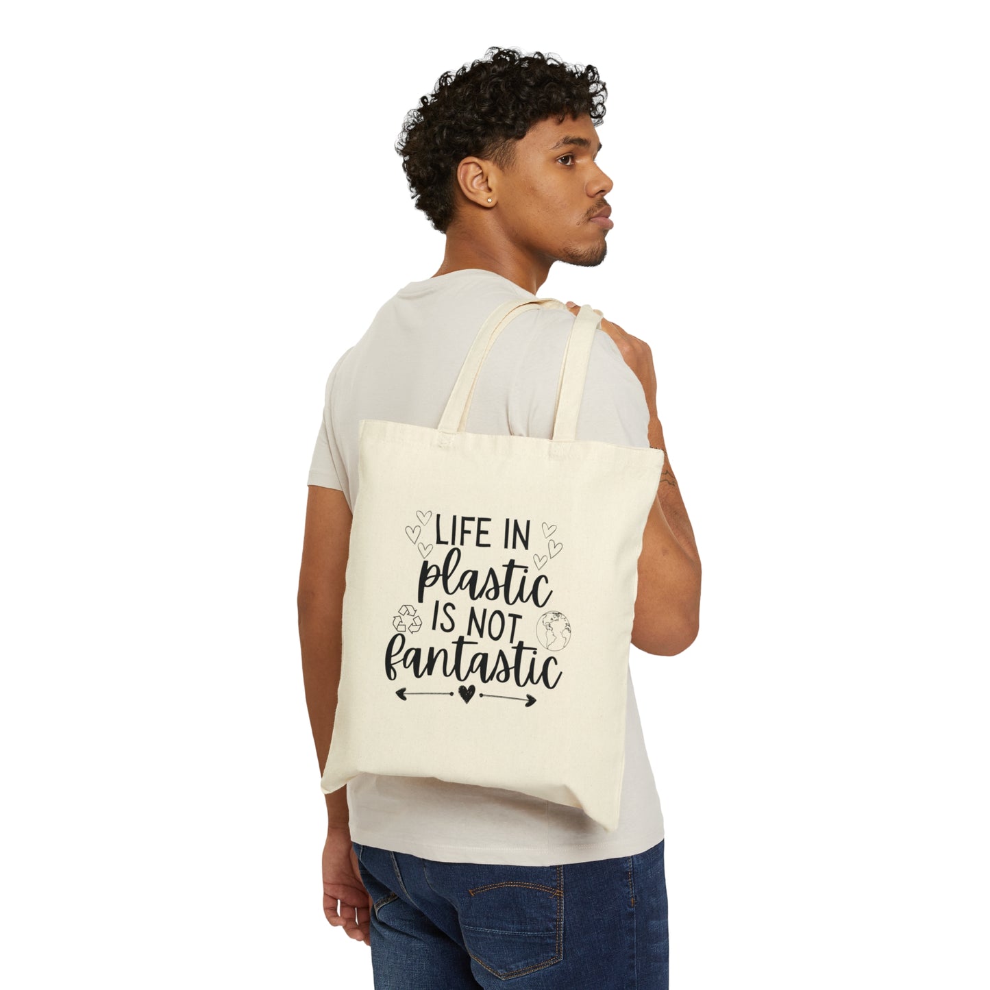 Life in Plastic is Not Fantastic - Cotton Canvas Tote Bag