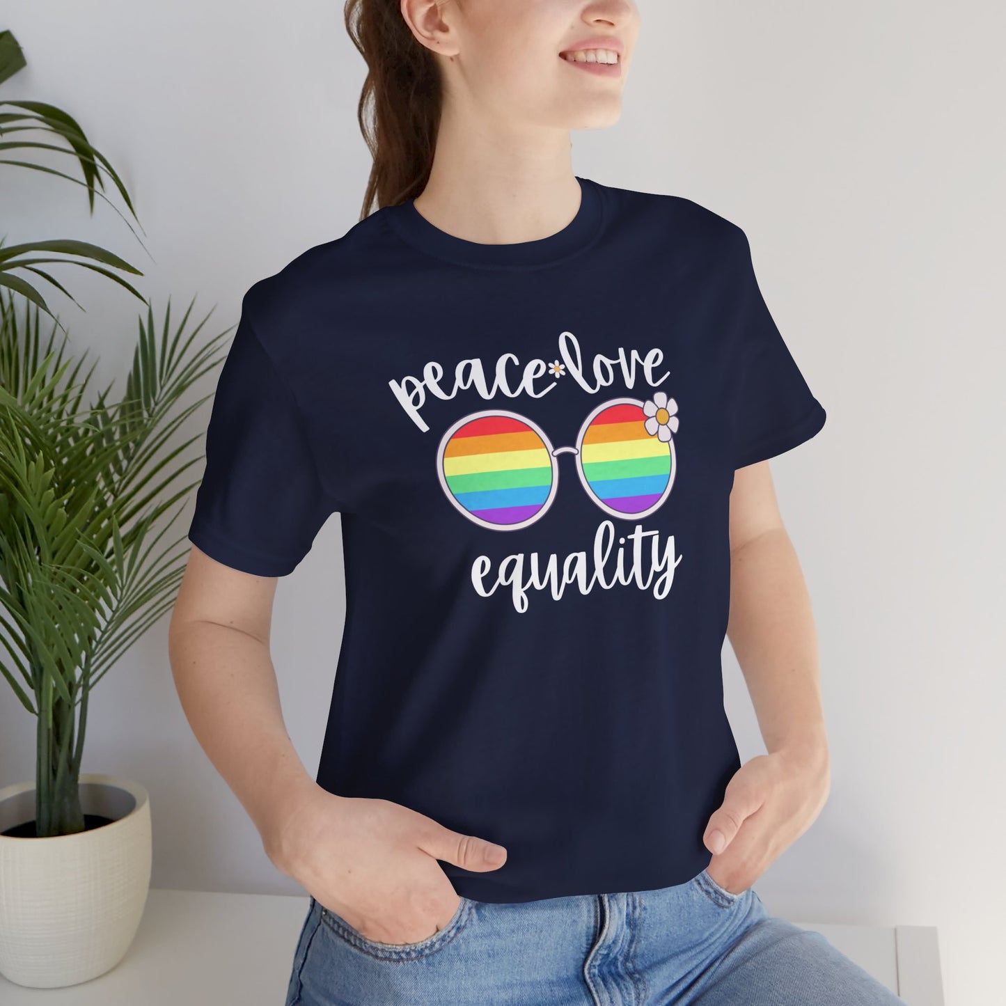 Peace Love Equality - Jersey Short Sleeve Tee - Celebrate Pride - Express Delivery!