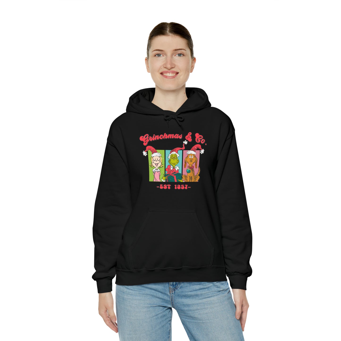 Grinchmas & Co. Est. 1957 - Hooded Sweatshirt - Christmas Design