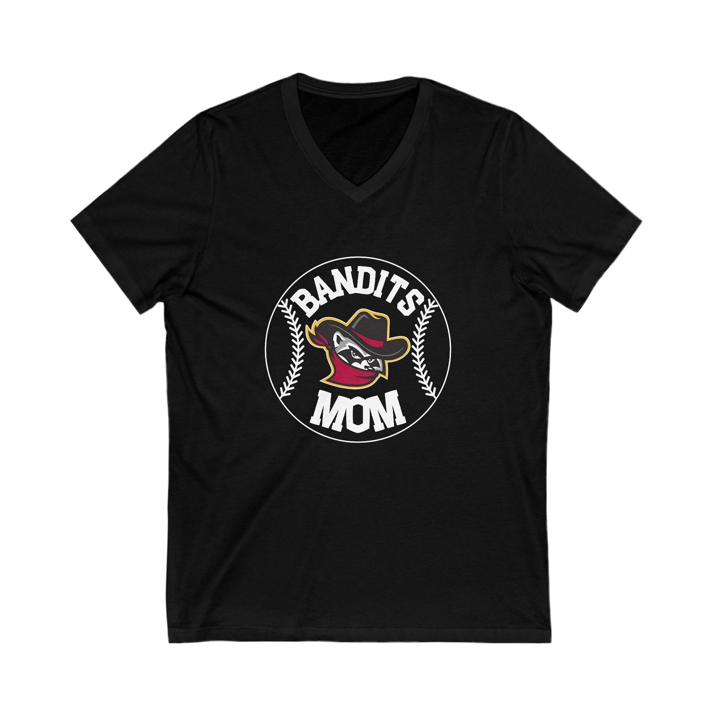 Bandits Mom - Unisex Jersey Short Sleeve V-Neck Tee