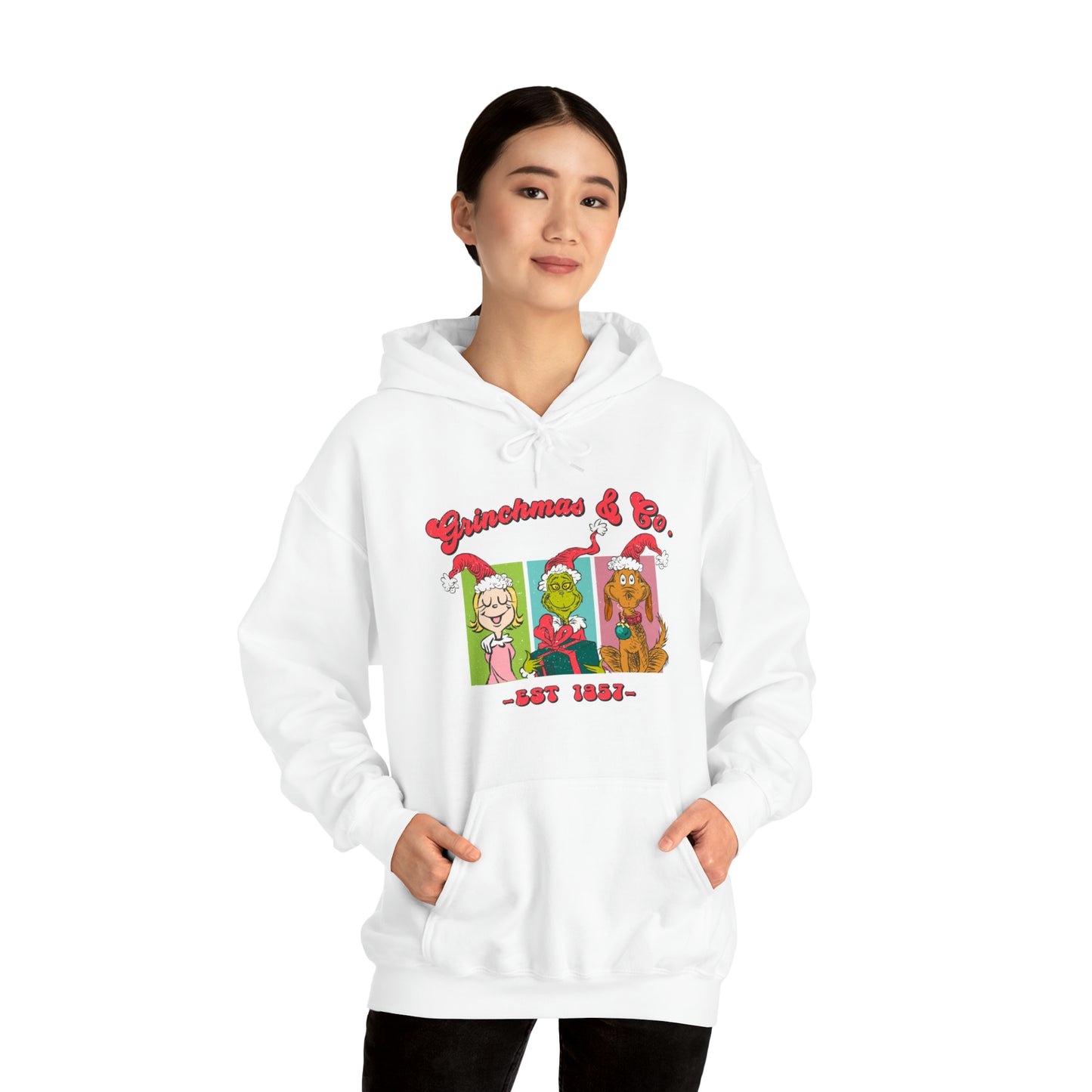 Grinchmas & Co. Est. 1957 - Hooded Sweatshirt - Christmas Design