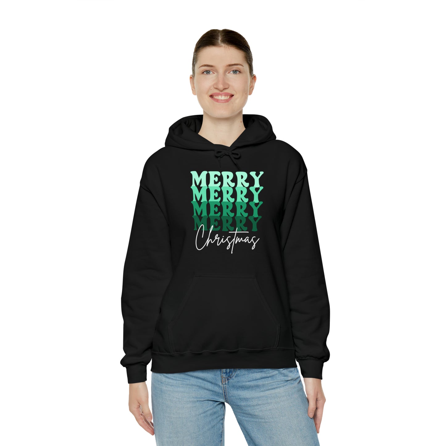 Merry Christmas - Hooded Sweatshirt - Retro Christmas Design