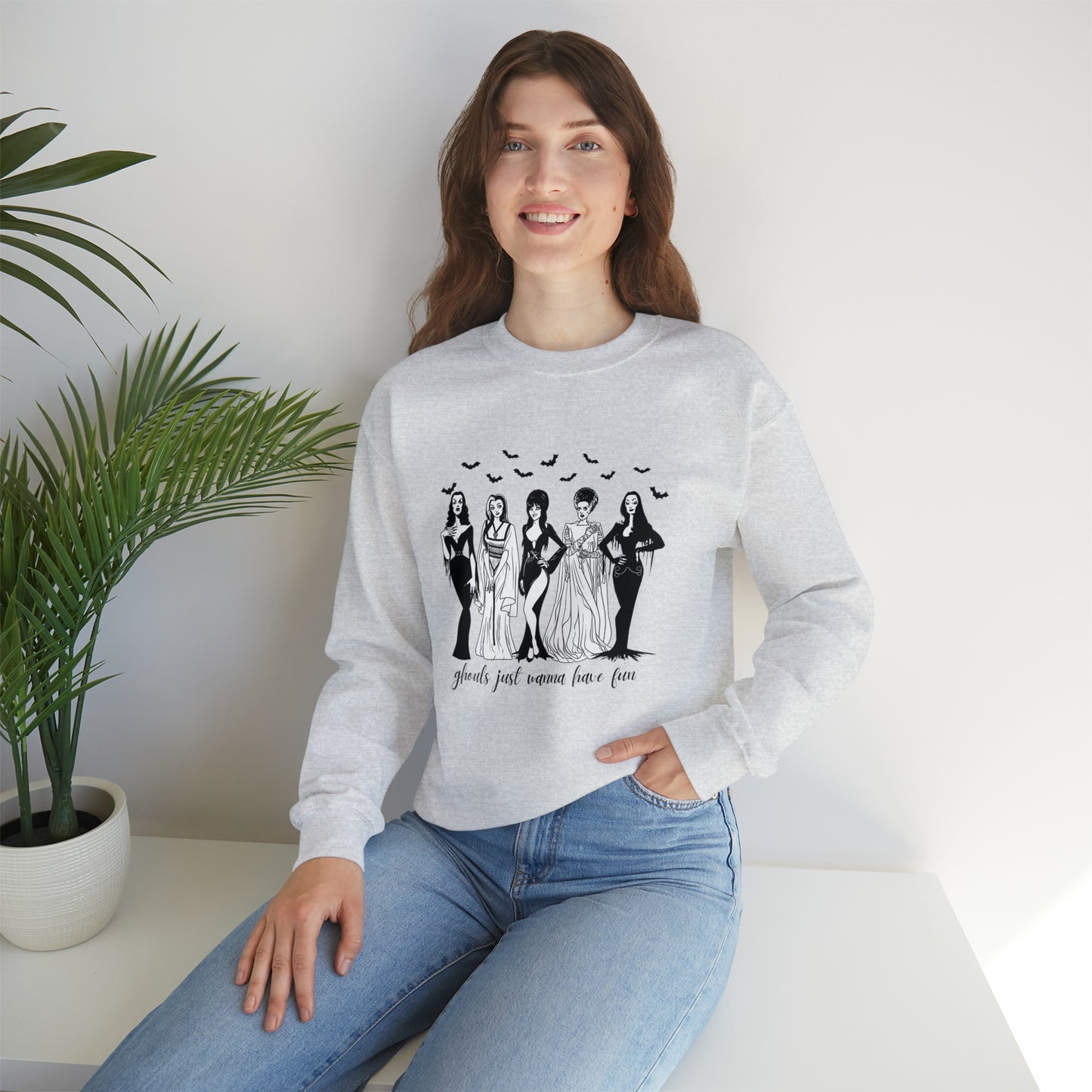 Ghouls Just Wanna Have Fun - Halloween-Themed Crewneck Sweatshirt - Women of Horror