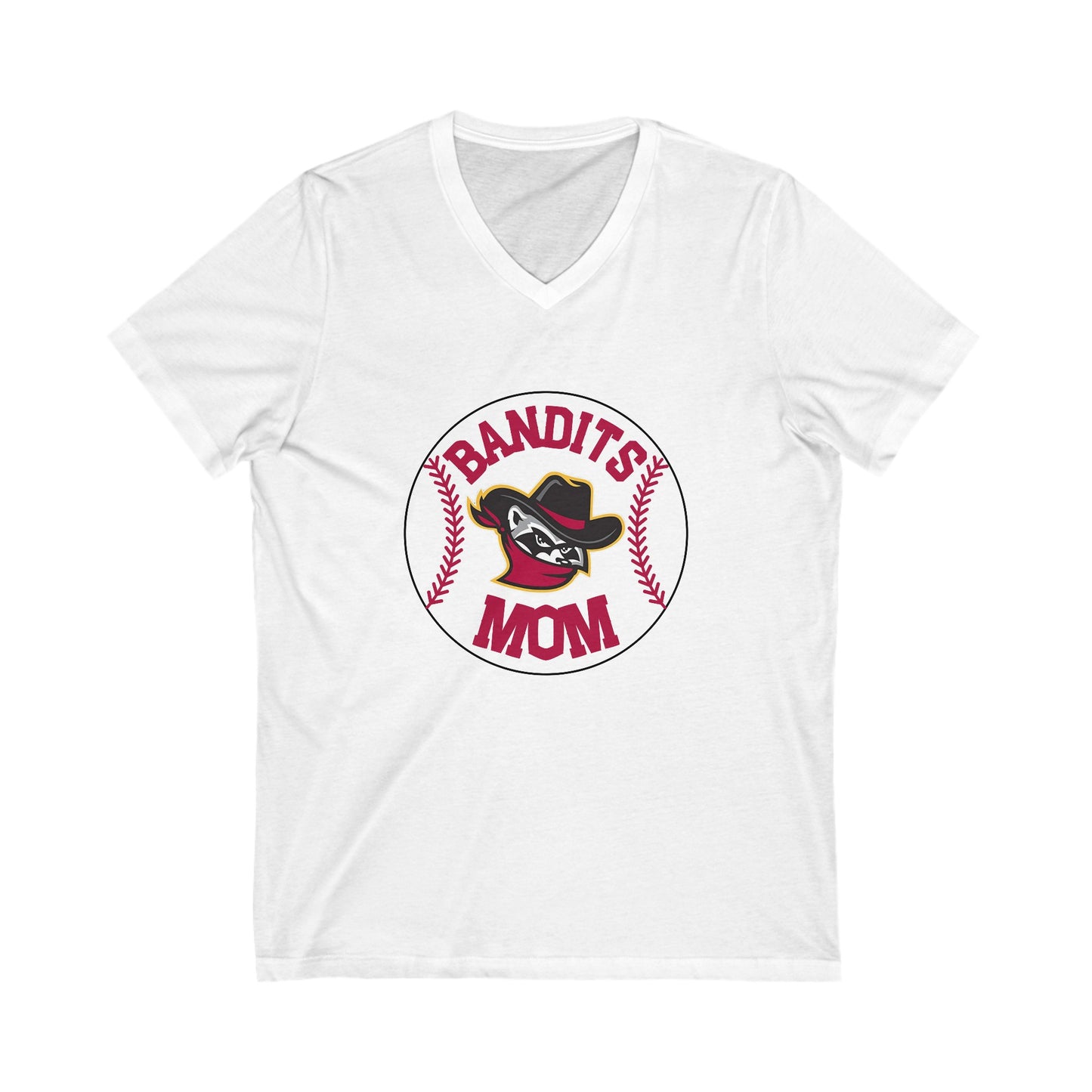 Bandits Mom - Unisex Jersey Short Sleeve V-Neck Tee