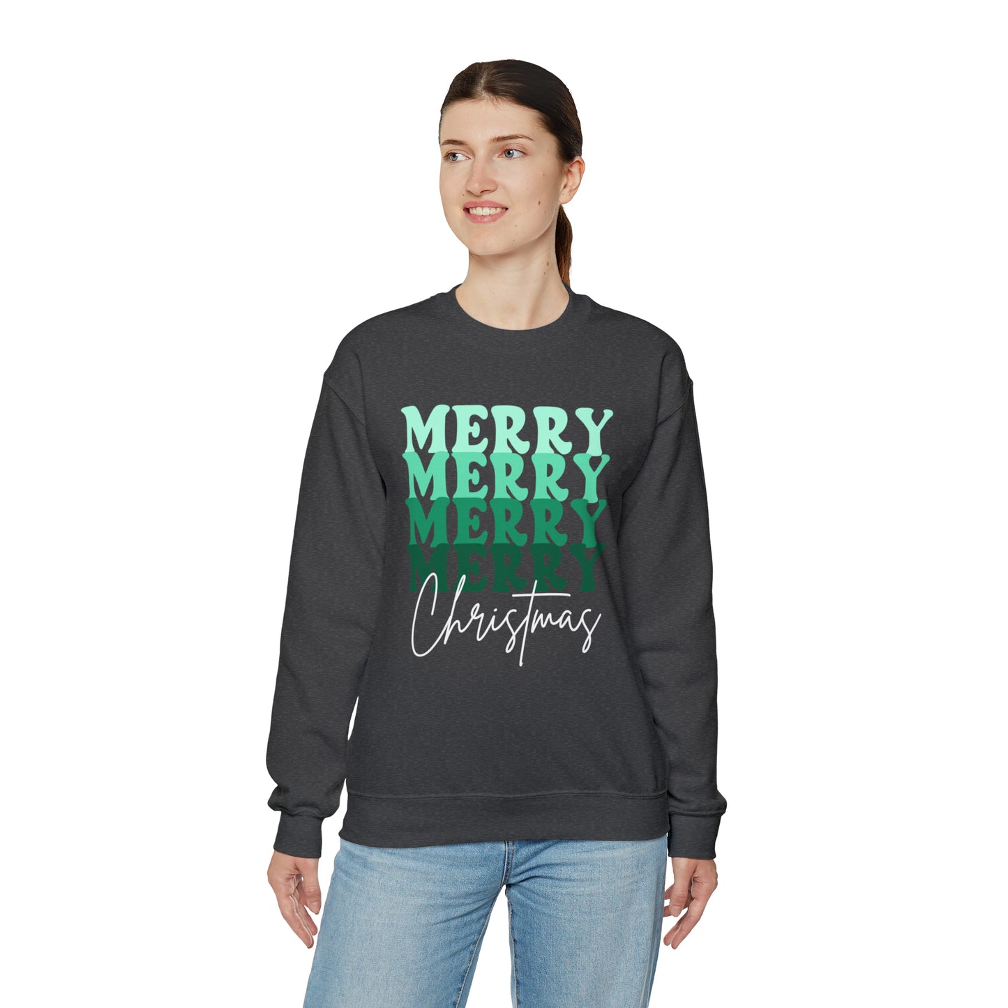 Merry Christmas - Crewneck Sweatshirt - Christmas Retro Bright Design