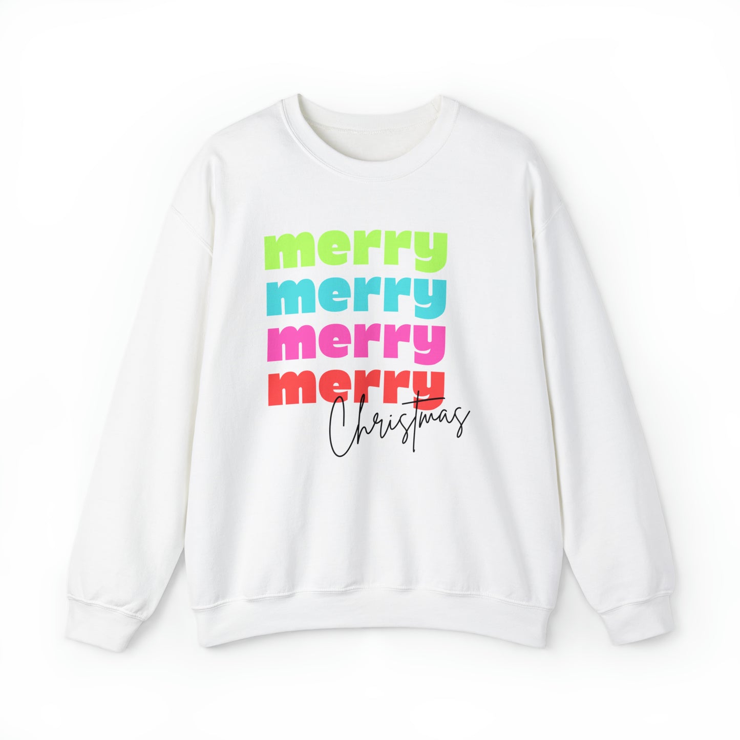 Merry Christmas - Crewneck Sweatshirt - Christmas Retro Bright Design