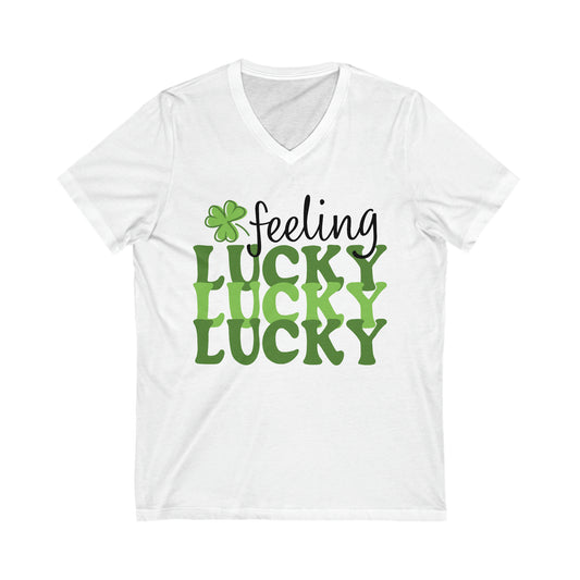 Feeling Lucky - Short Sleeve V-Neck Tee - St. Patrick's Day