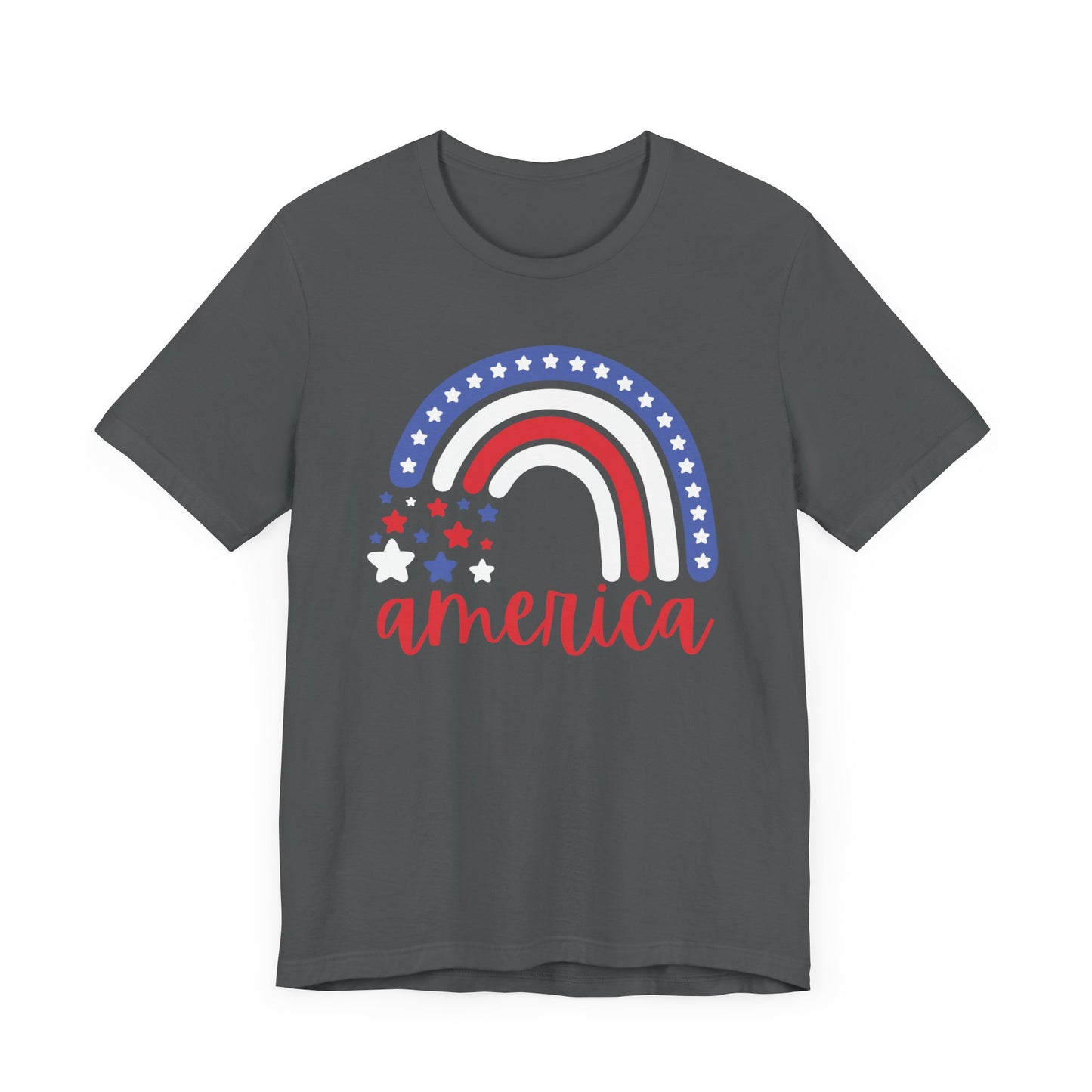 America w/Rainbow  - Celebrate Independence Day in Style with Our July 4th T-Shirt