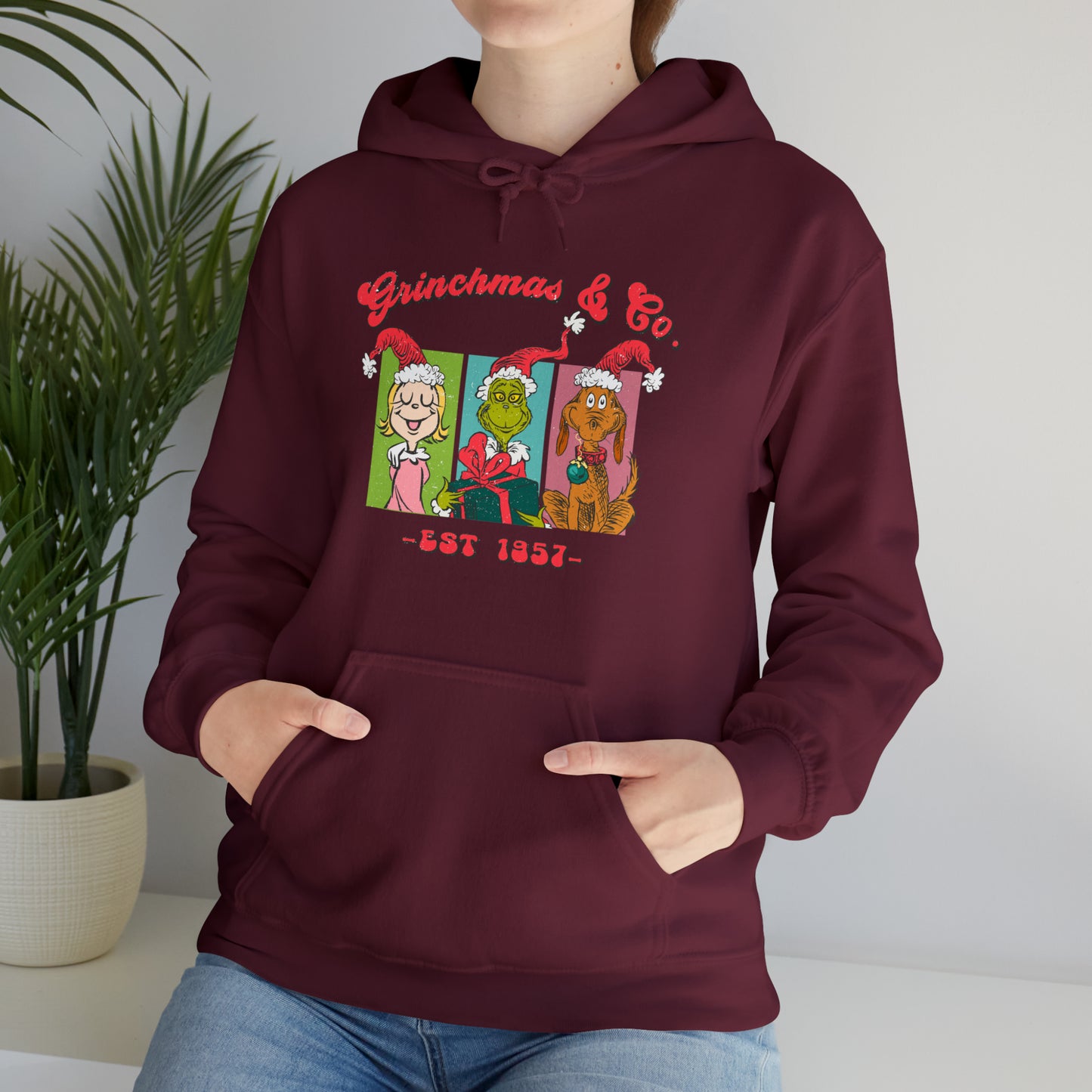 Grinchmas & Co. Est. 1957 - Hooded Sweatshirt - Christmas Design