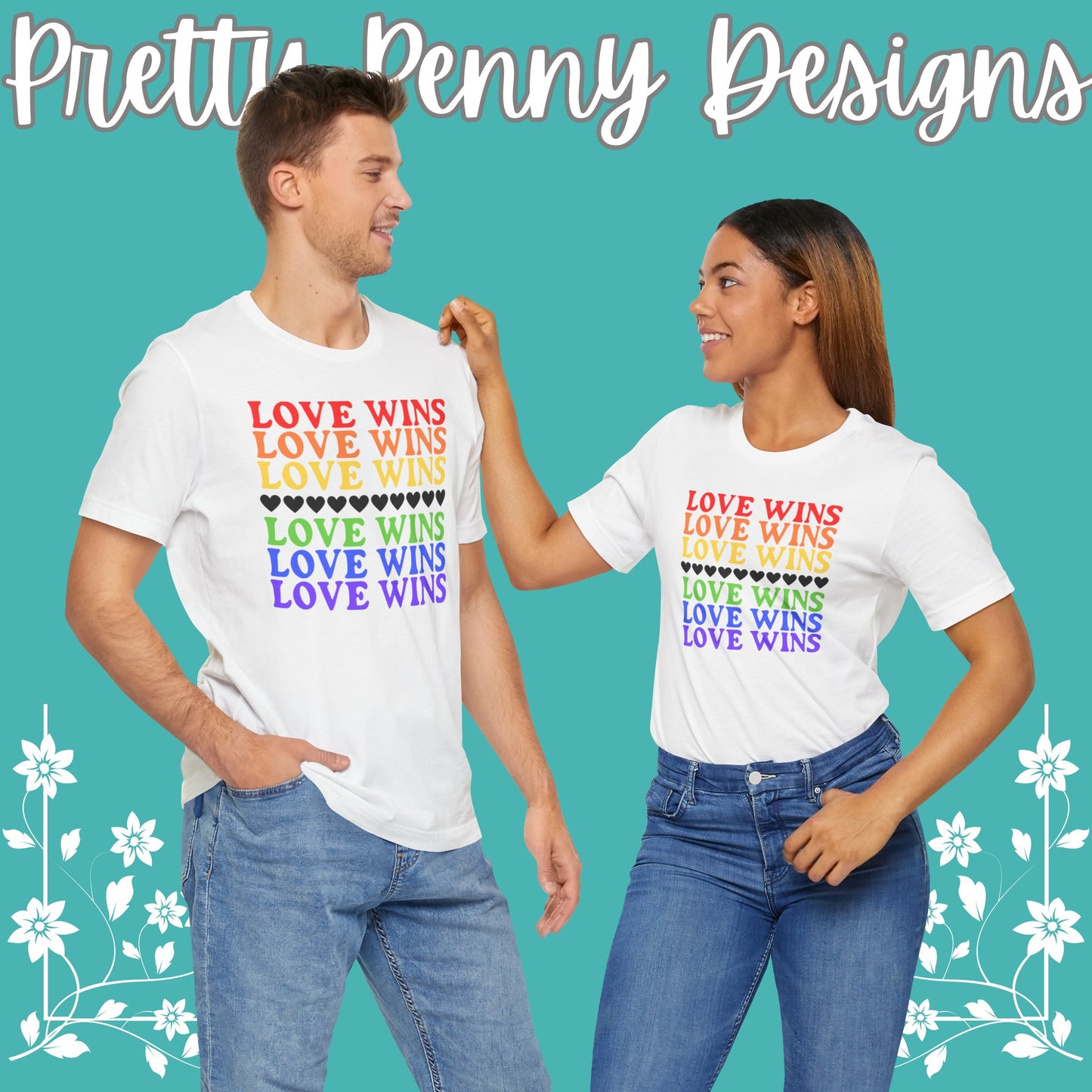 Love Wins - Jersey Short Sleeve Tee - Celebrate Pride - Express Delivery!