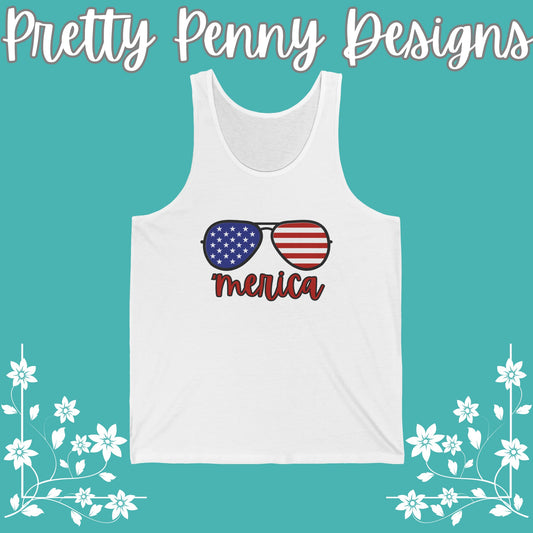 Merica - July 4th - Women's Jersey Tank - Multiple Color Options