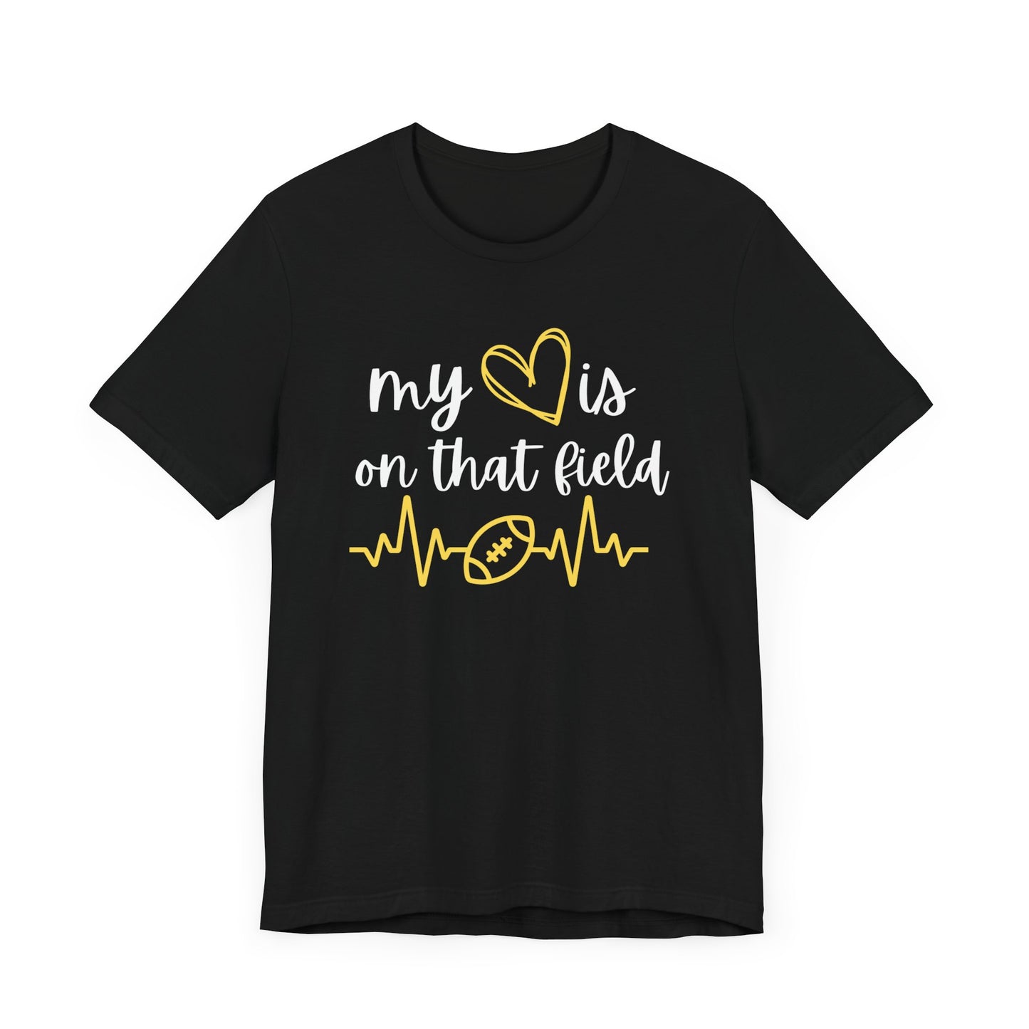 My Heart is on That Field - Football Mom Jersey Short Sleeve T-shirt: Wear Your Pride