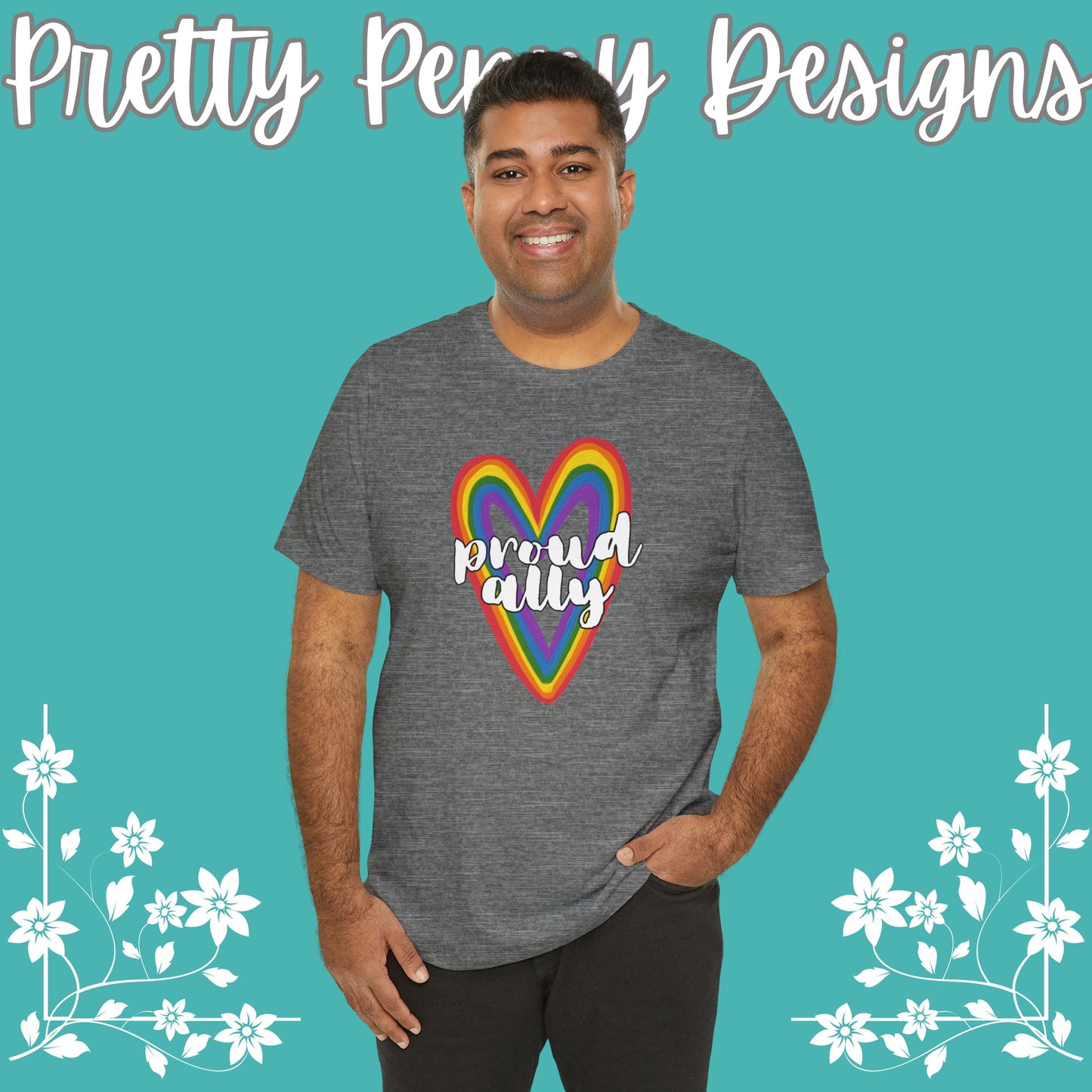 Proud Ally  - Jersey Short Sleeve Tee - Celebrate Pride - Express Delivery!