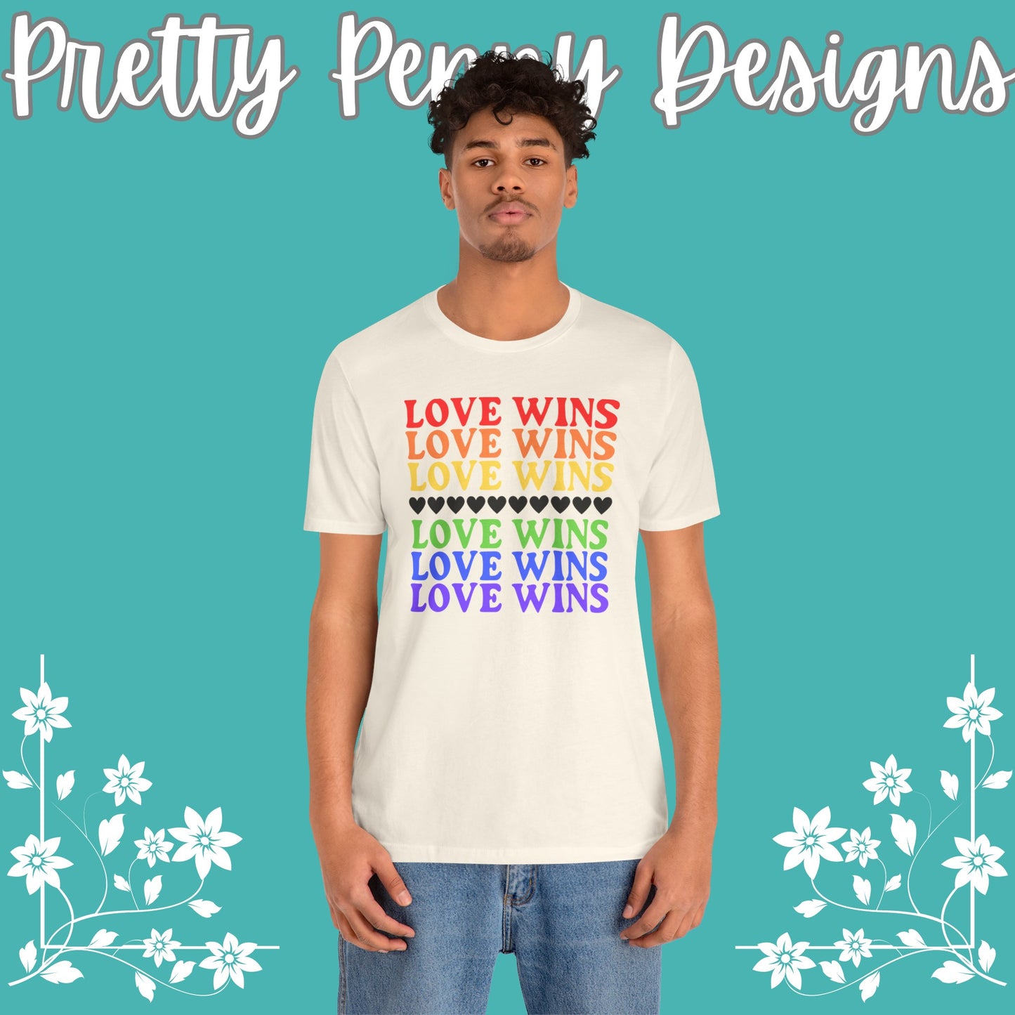 Love Wins - Jersey Short Sleeve Tee - Celebrate Pride - Express Delivery!