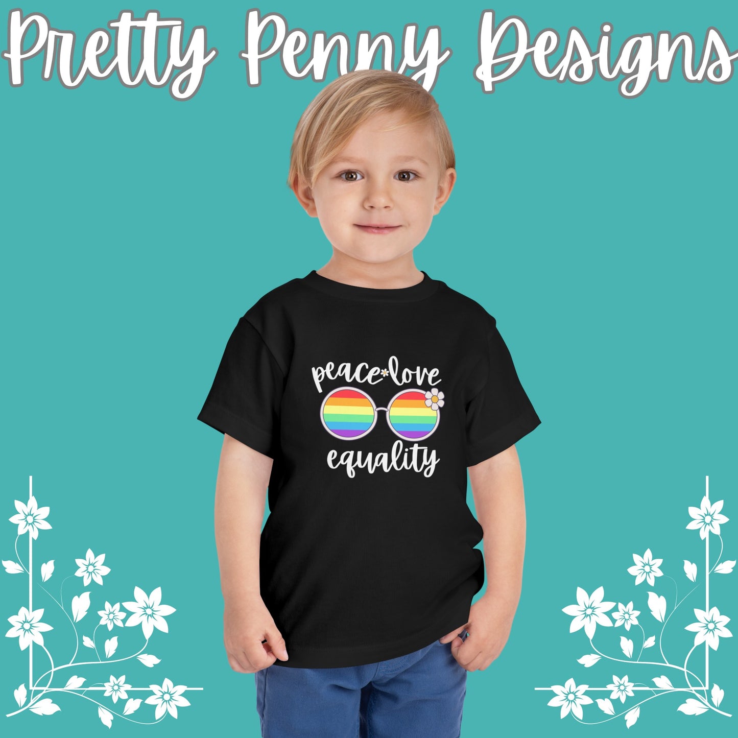 Peace Love Equality - Celebrate Pride - Toddler Short Sleeve Tee