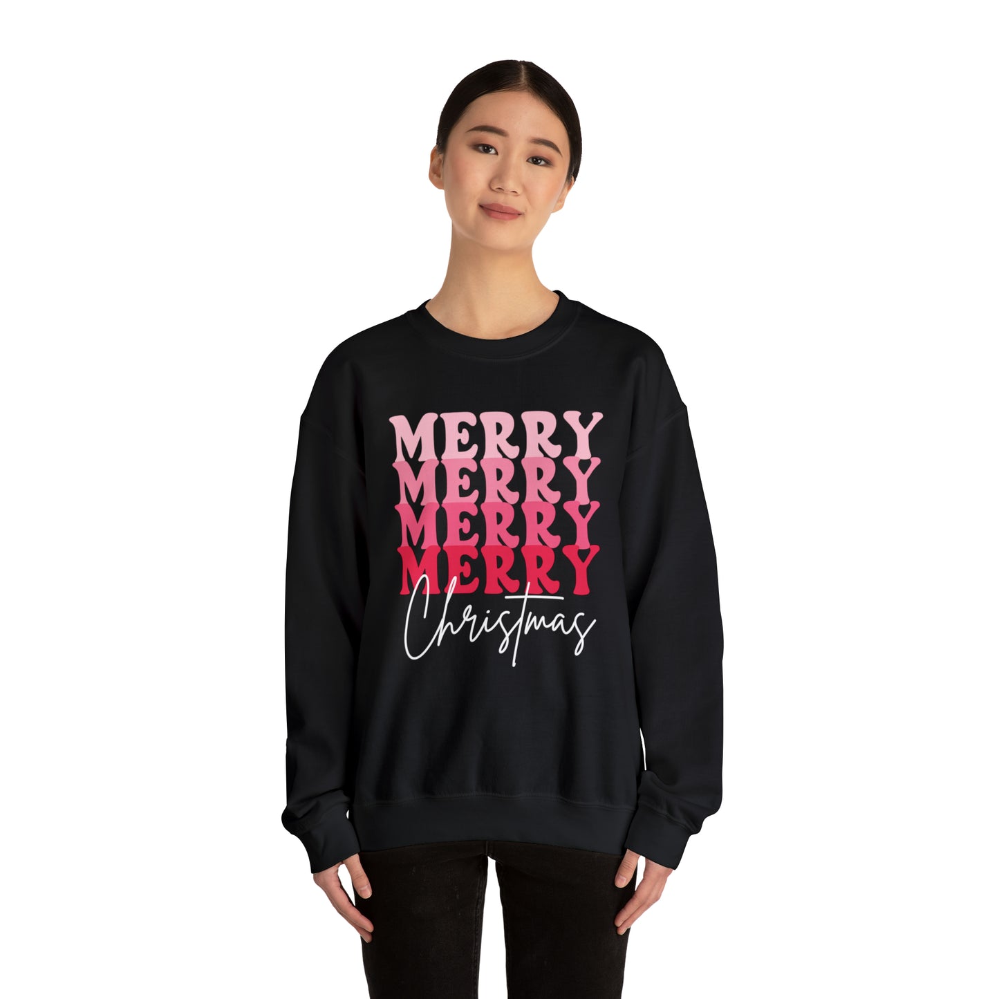 Merry Christmas - Crewneck Sweatshirt - Christmas Retro Bright Design