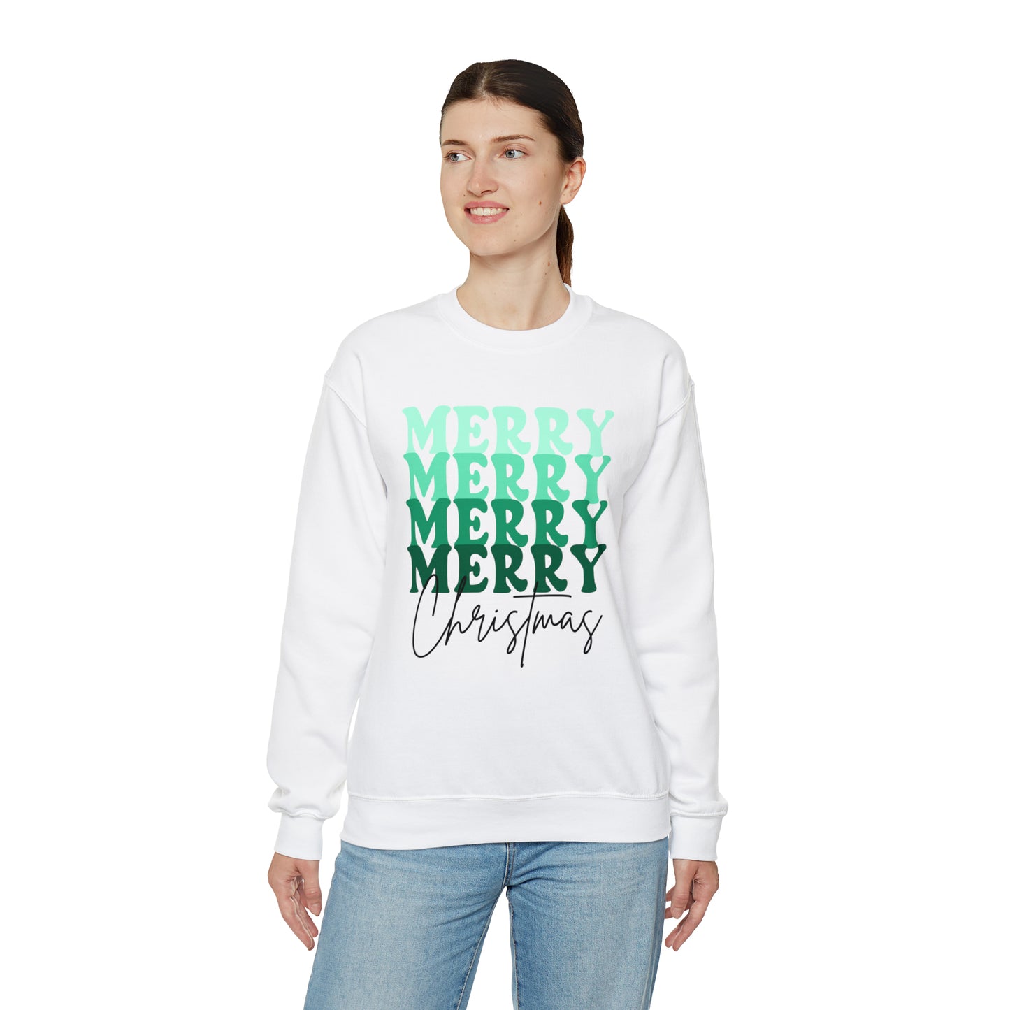 Merry Christmas - Crewneck Sweatshirt - Christmas Retro Bright Design