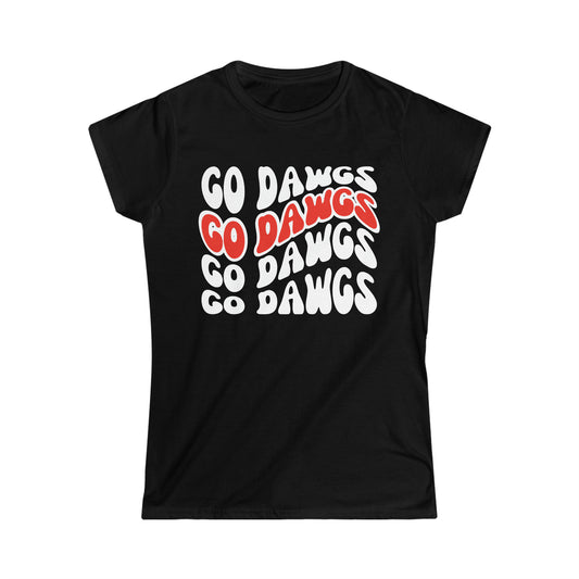 UGA Bulldogs 'Go Dawgs' Tee - Georgia Bulldogs Football Fan Shirt - College Sports Apparel - Red and Black