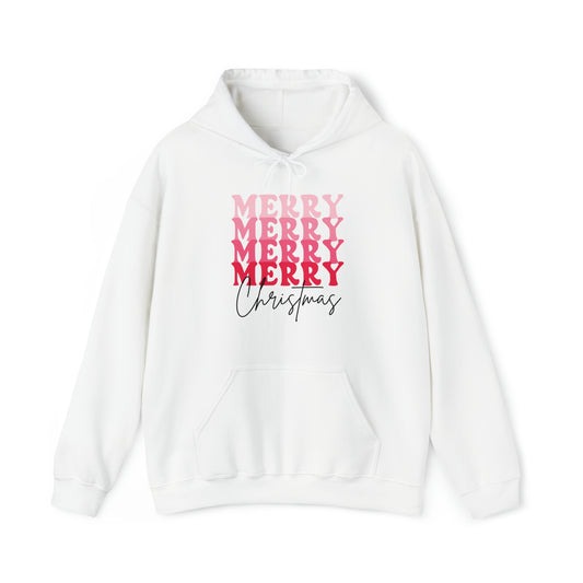 Merry Christmas - Hooded Sweatshirt - Retro Bright Christmas Design