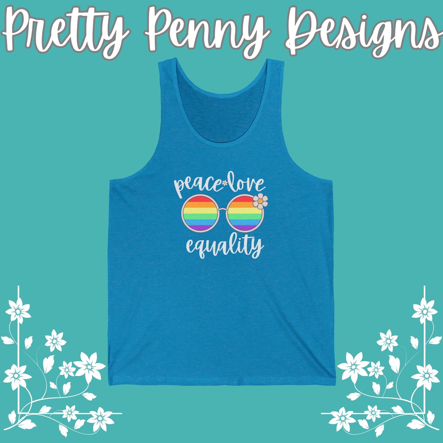 Peace Love Equality - Celebrate Pride - Unisex Jersey Tank - Multiple Color Options