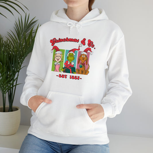 Grinchmas & Co. Est. 1957 - Hooded Sweatshirt - Christmas Design